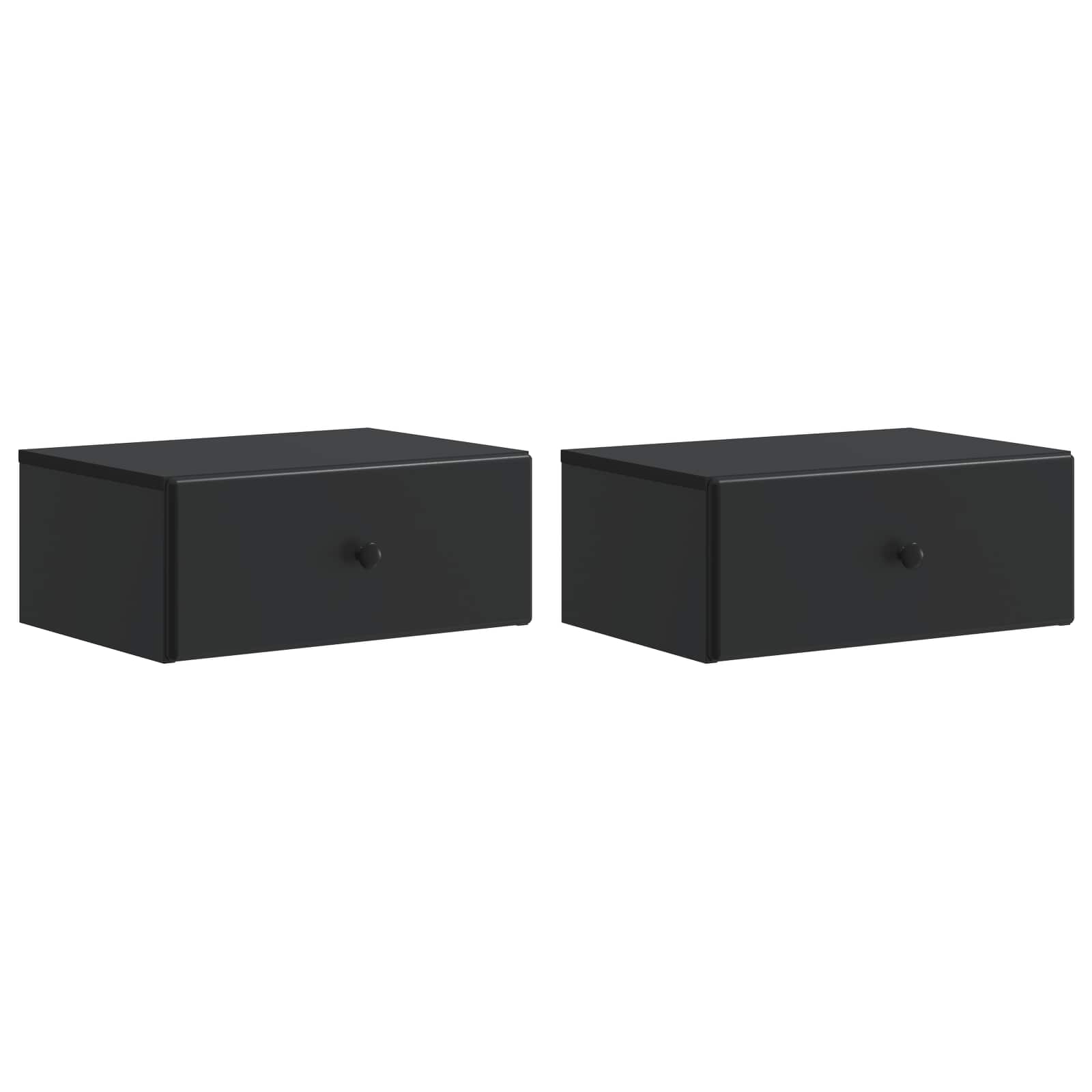 Cabinet de chevet mural 2 pcs Noir 49 x 34,5 x 20 cm - XIOS