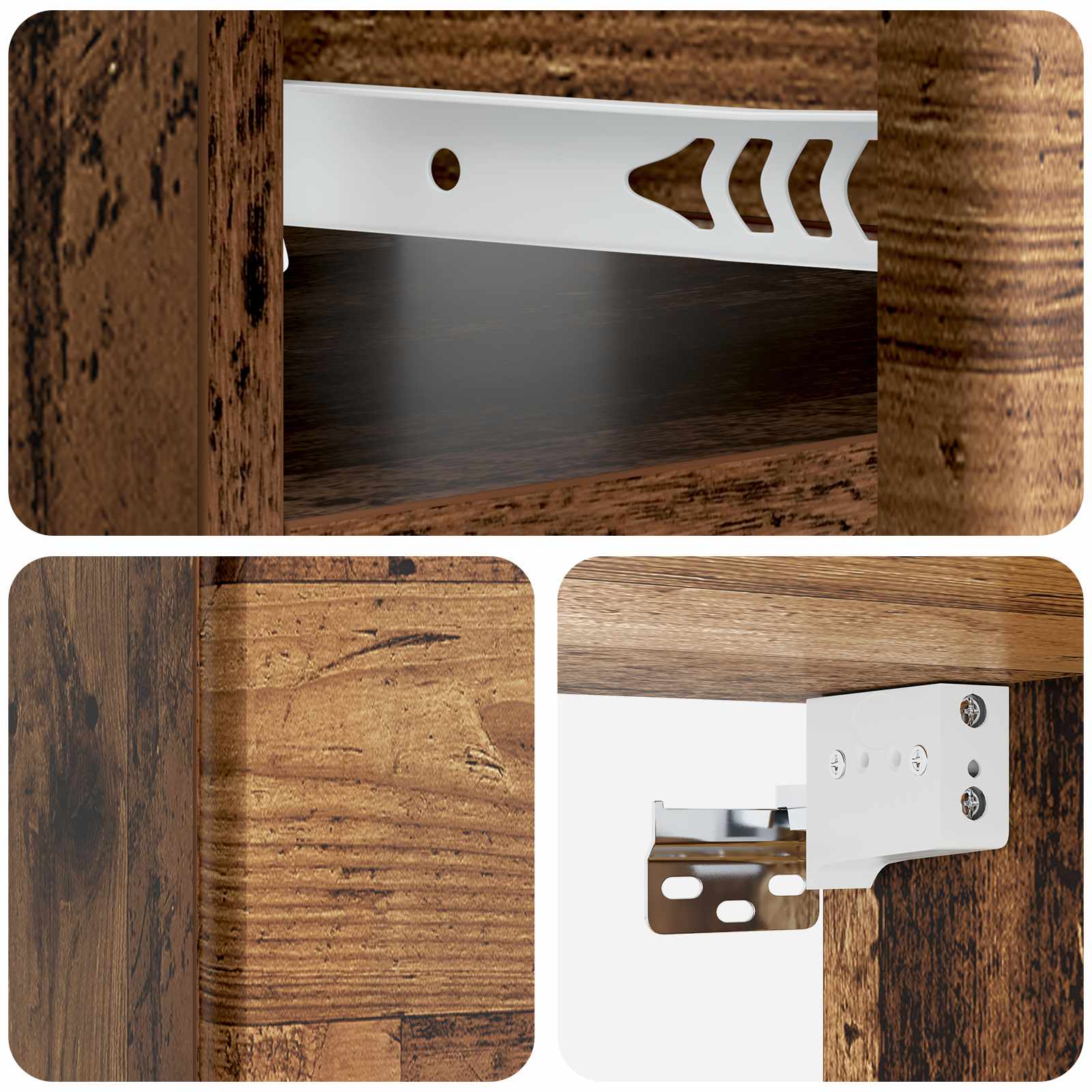 Cabinet de chevet mural 2 pcs Bois ancien 49 x 34,5 x 20 cm - XIOS