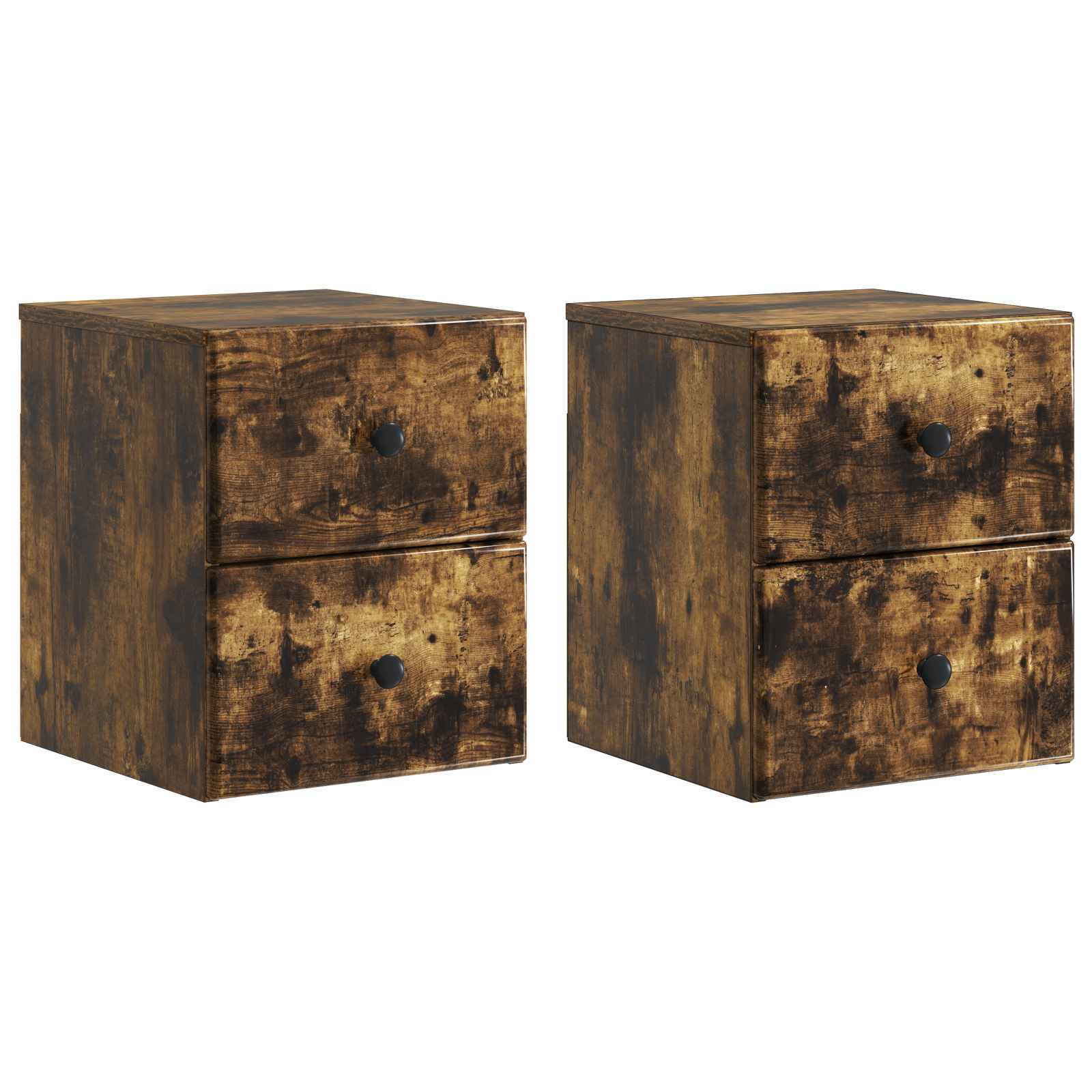 Cabinet de chevet mural 2 pcs Chêne fumé 34,5 x 33 x 40 cm - XIOS