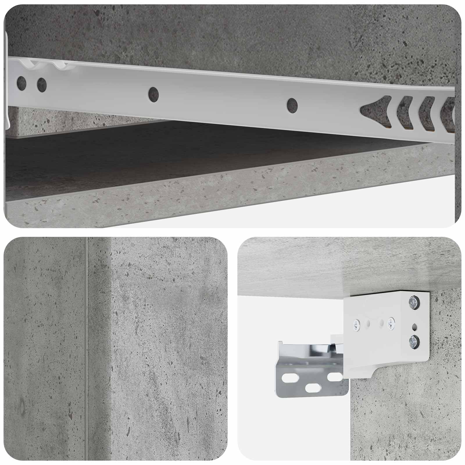 Table d'appoint murale Gris béton 87,5 x 34,5 x 17 cm - XIOS