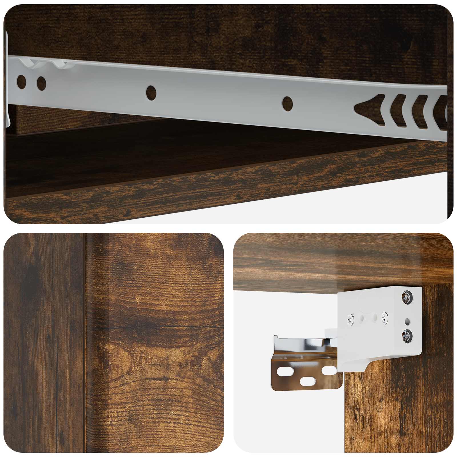 Table d'appoint murale Chêne fumé 87,5 x 34,5 x 17 cm - XIOS