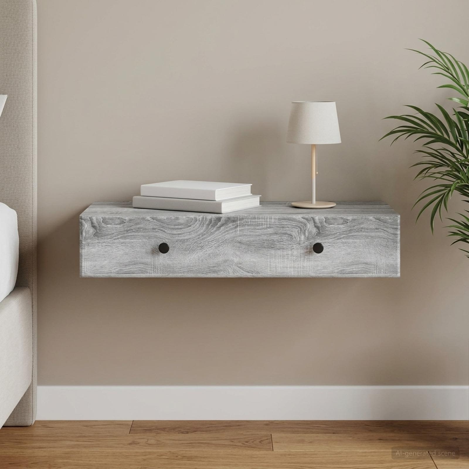 Table d'appoint murale Sonoma gris 87,5 x 34,5 x 17 cm - XIOS
