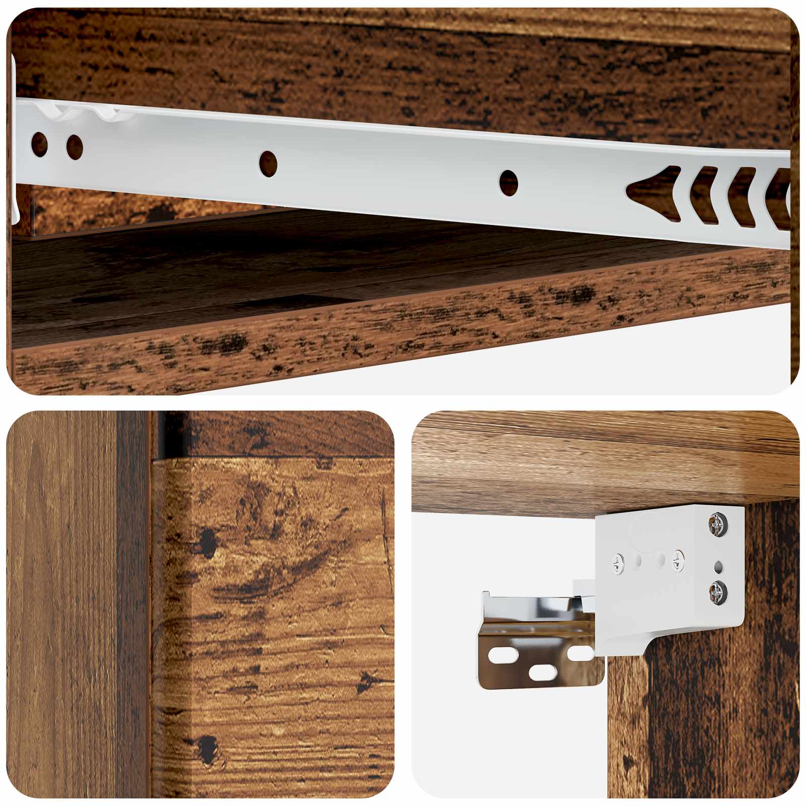 Table d'appoint murale Bois ancien 87,5 x 34,5 x 17 cm - XIOS
