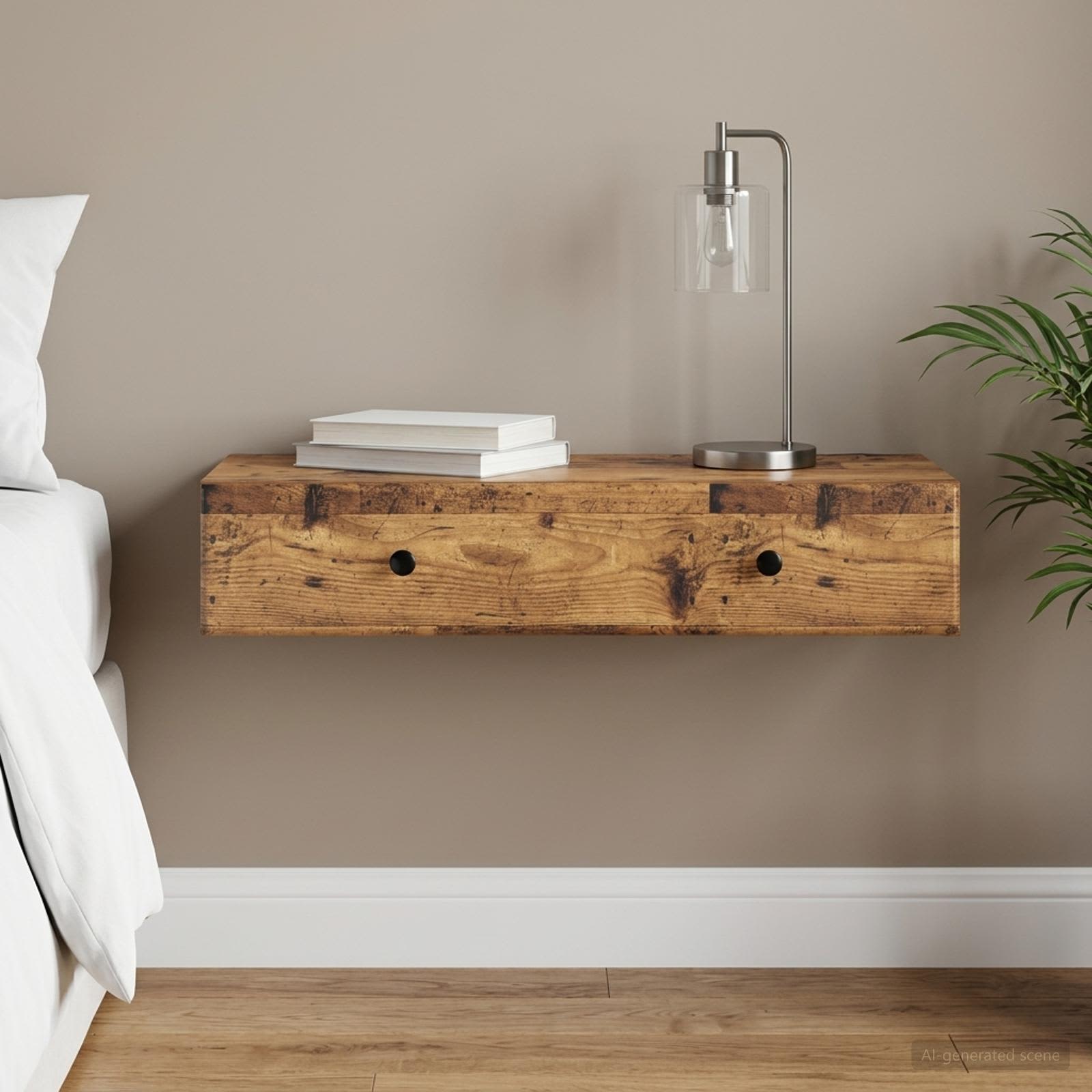Table d'appoint murale Bois ancien 87,5 x 34,5 x 17 cm - XIOS