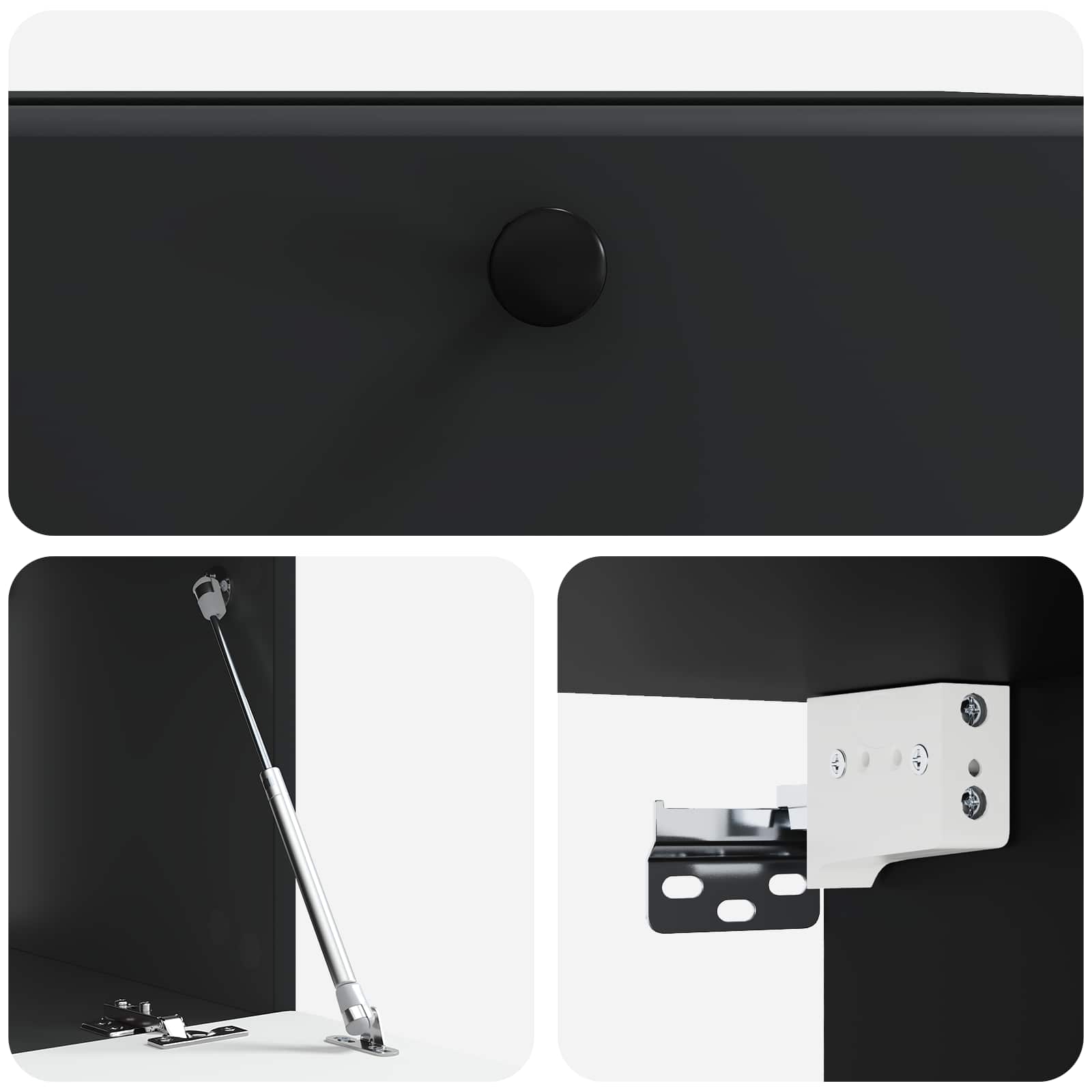 Meuble TV mural 59,5 x 41 x 30 cm Noir Bois d'ingénierie - XIOS
