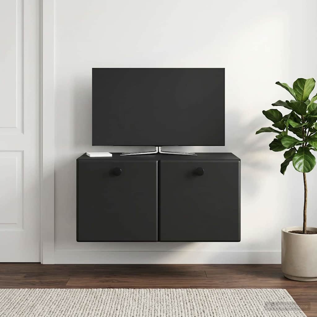 Meuble TV mural 59,5 x 41 x 30 cm Noir Bois d'ingénierie - XIOS