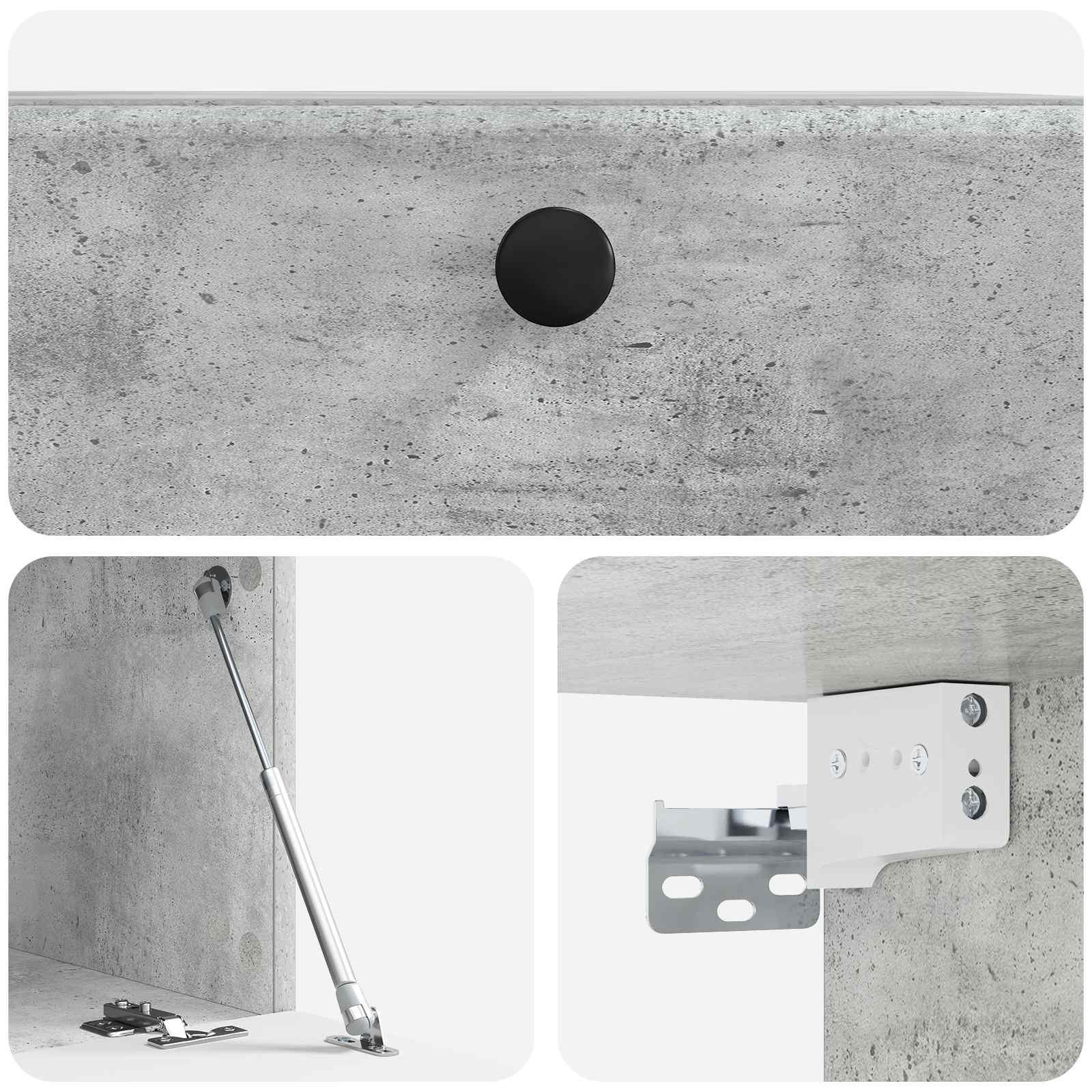 Meuble TV mural 59,5 x 41 x 30 cm Gris béton Bois d'ingénierie - XIOS
