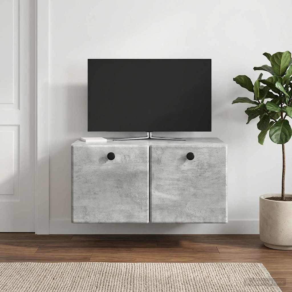 Meuble TV mural 59,5 x 41 x 30 cm Gris béton Bois d'ingénierie - XIOS