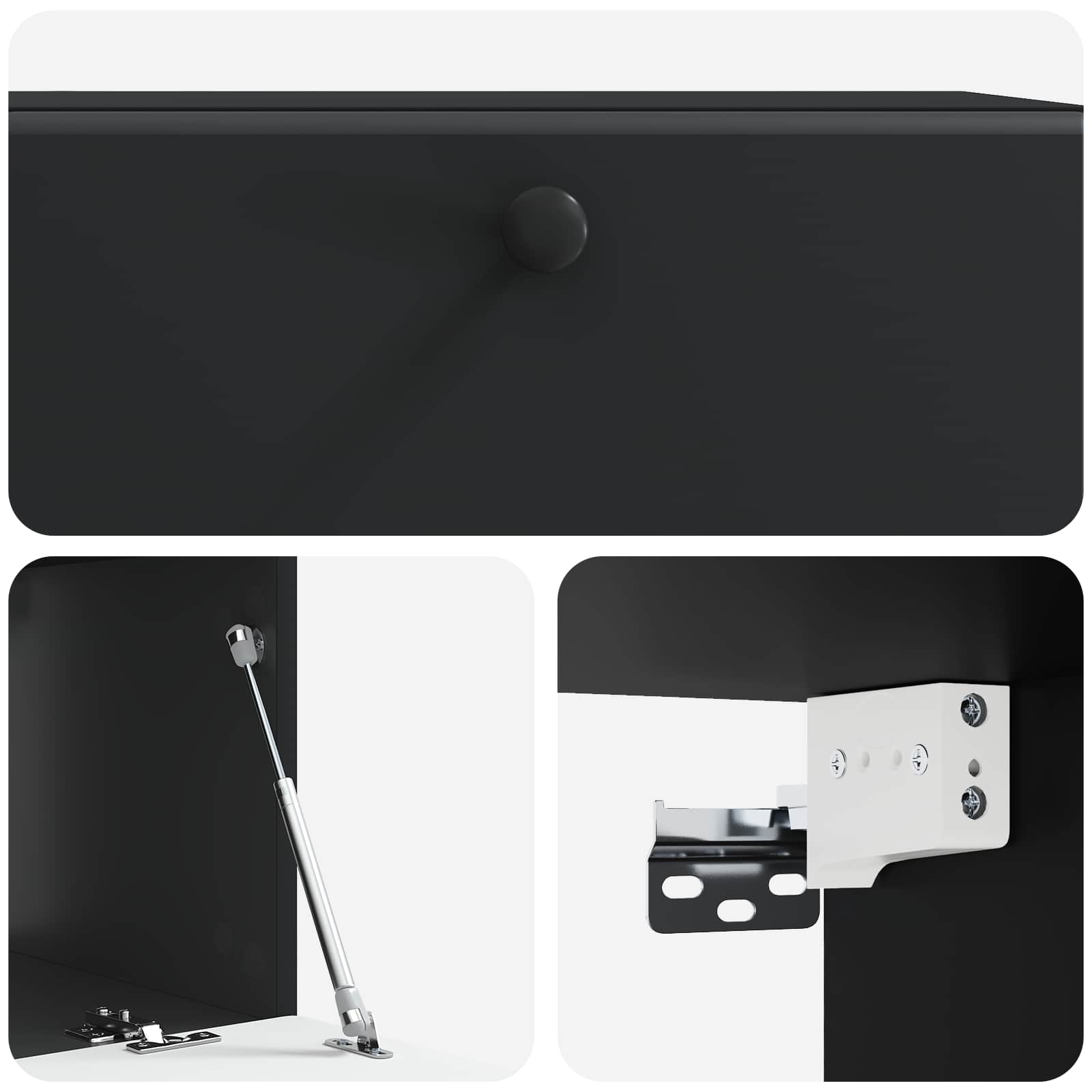 Meuble TV mural Noir 78,5 x 41 x 30 cm Bois d'ingénierie - XIOS