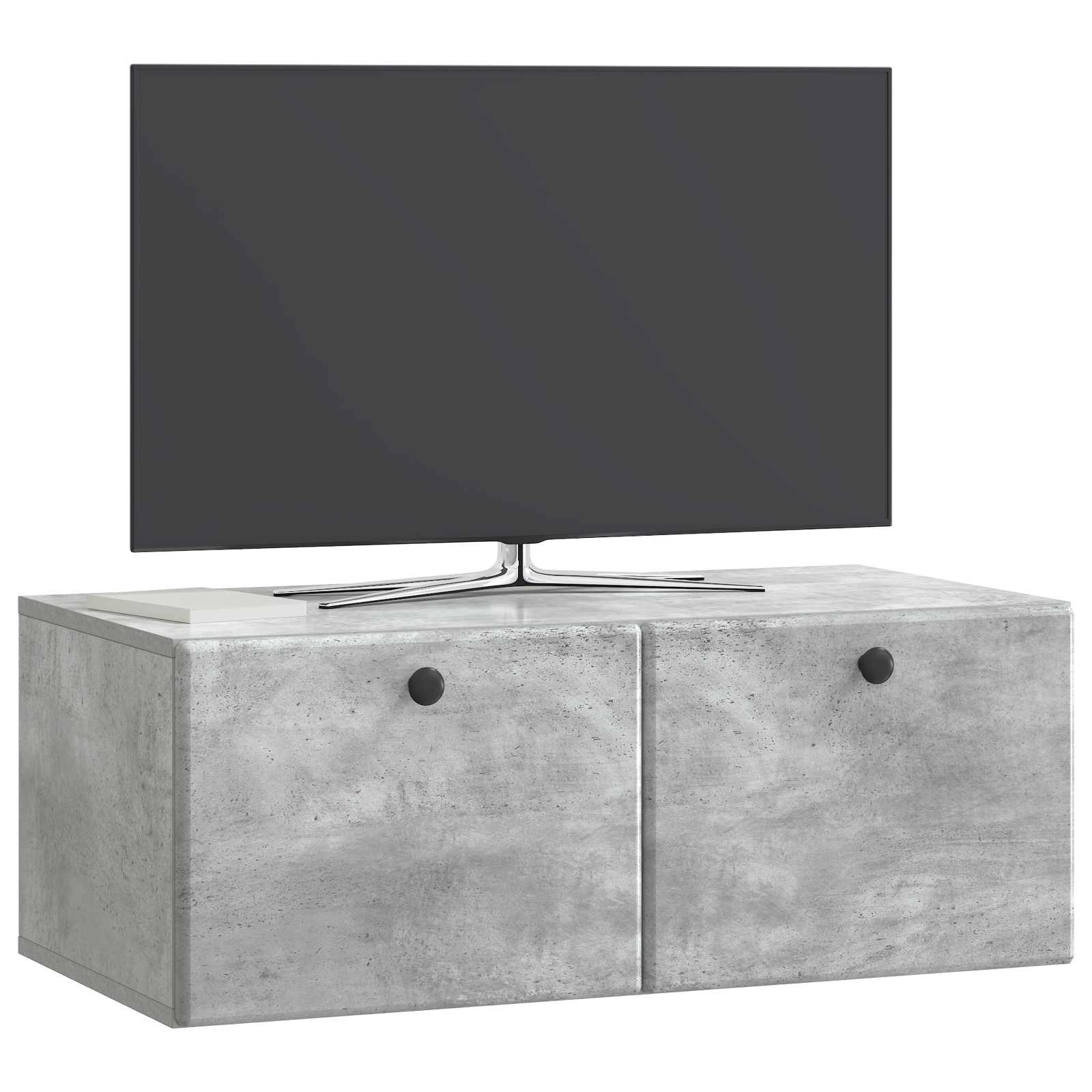 Meuble TV mural 78,5 x 41 x 30 cm Gris béton Bois d'ingénierie - XIOS