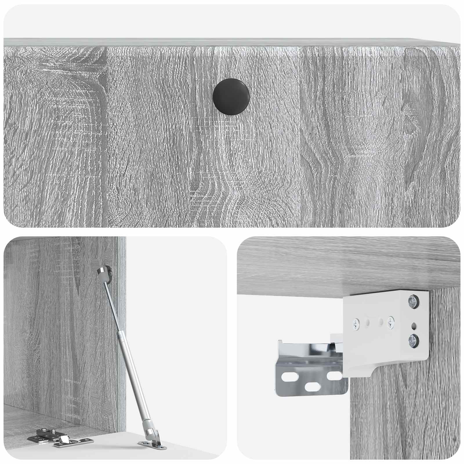 Meuble TV mural 78,5 x 41 x 30 cm Sonoma gris Bois d'ingénierie - XIOS