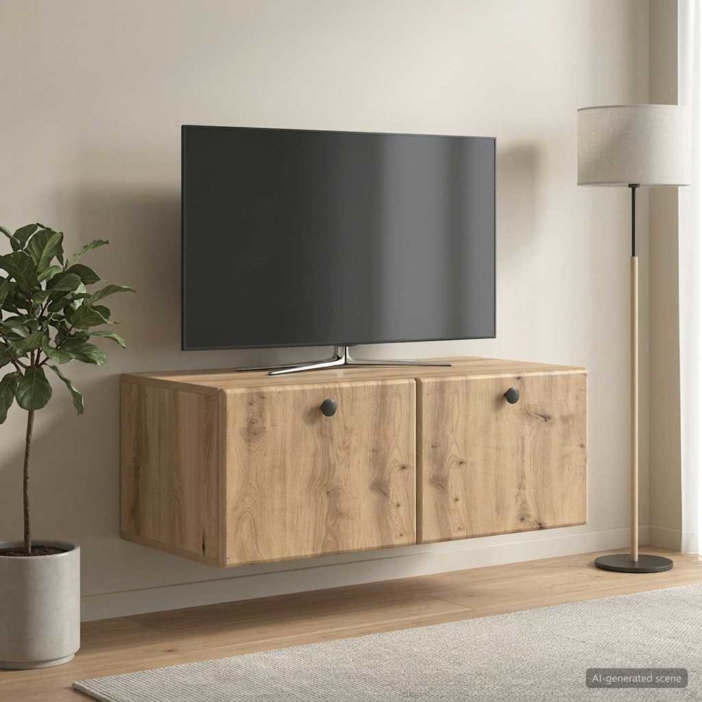 Meuble TV mural 78,5 x 41 x 30 cm Chêne artisanal - XIOS