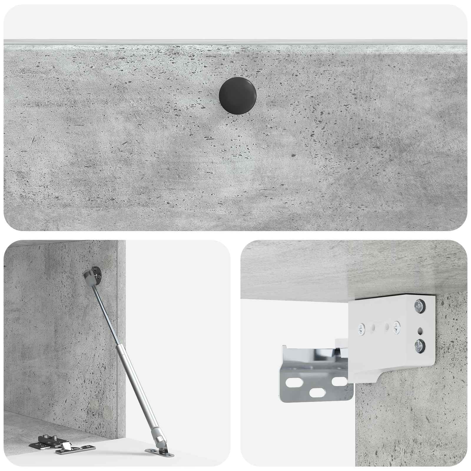Meuble TV mural Gris béton 98 x 41 x 30 cm Bois d'ingénierie - XIOS