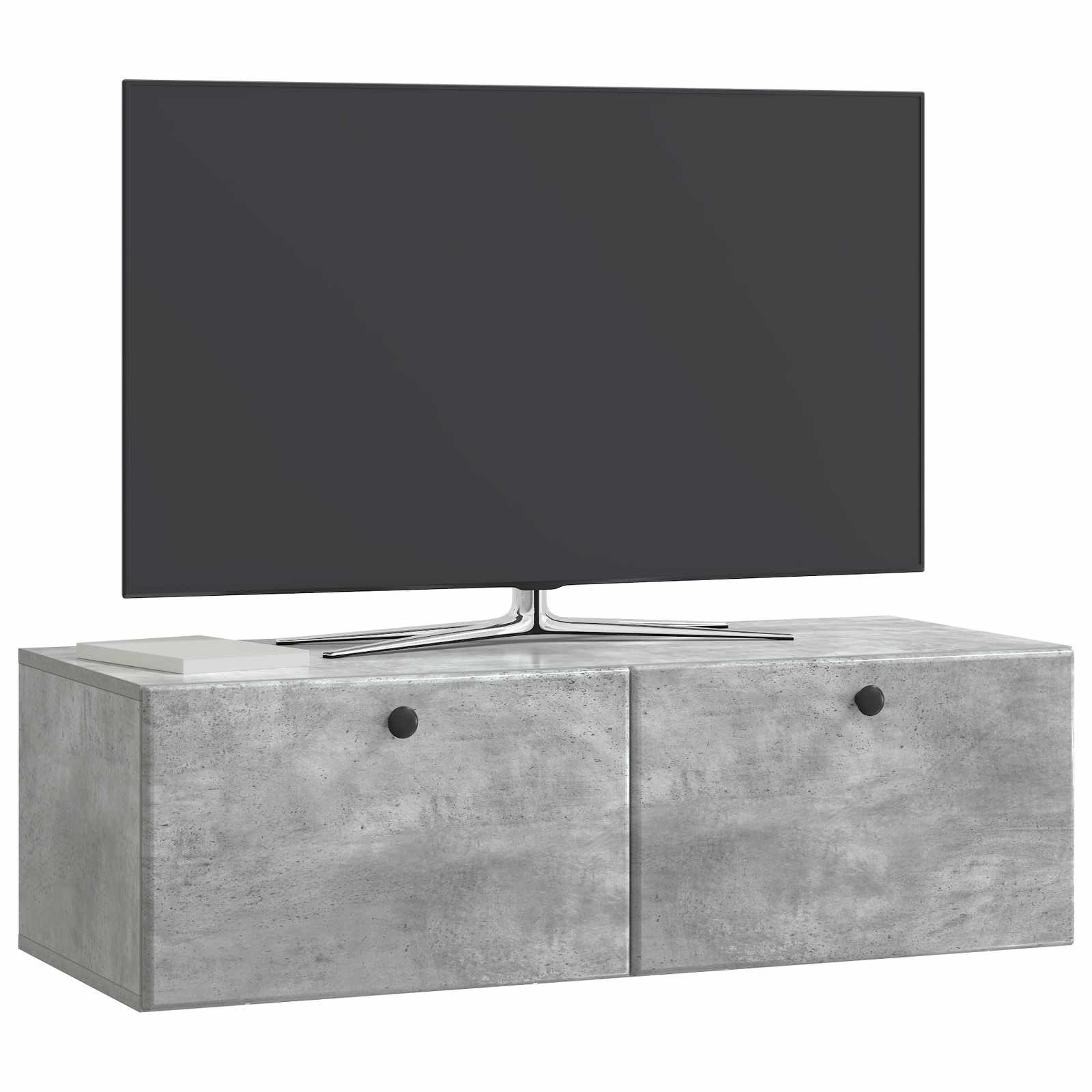 Meuble TV mural Gris béton 98 x 41 x 30 cm Bois d'ingénierie - XIOS