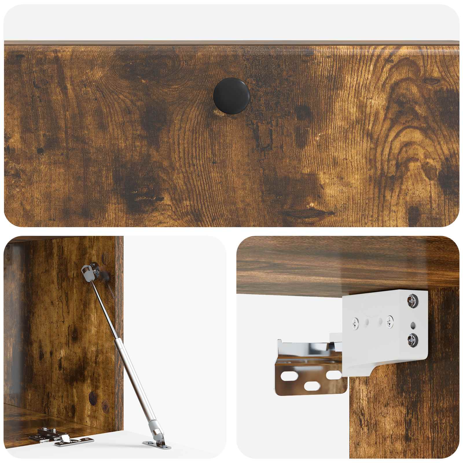 Meuble TV mural Chêne fumé 98 x 41 x 30 cm Bois d'ingénierie - XIOS