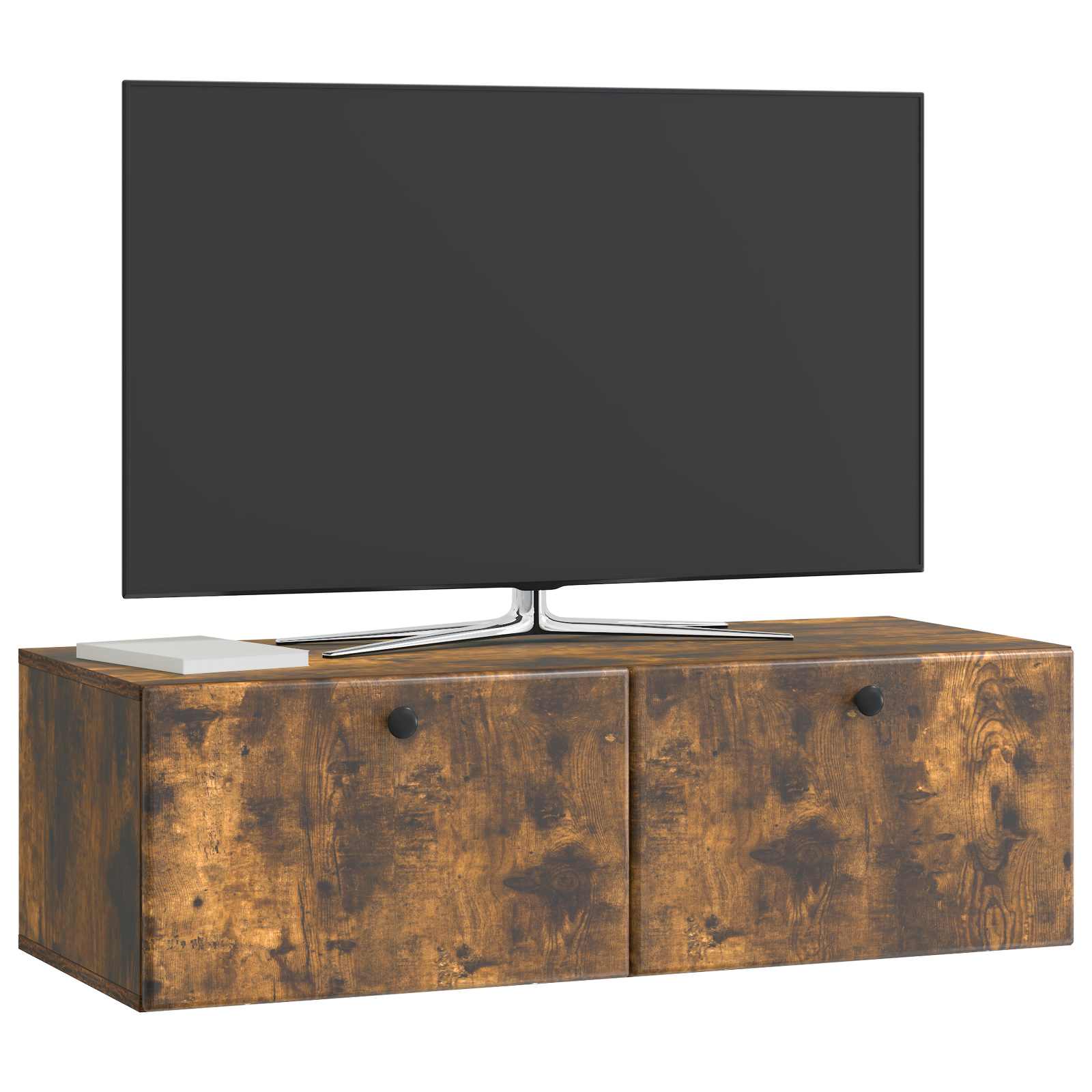 Meuble TV mural Chêne fumé 98 x 41 x 30 cm Bois d'ingénierie - XIOS