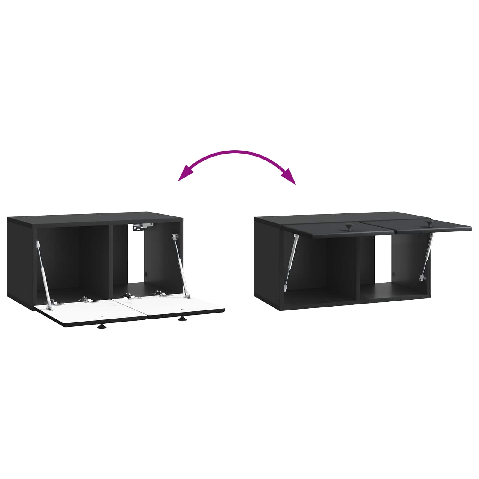 Meuble TV mural 59,5 x 31 x 30 cm Noir Bois d'ingénierie - XIOS