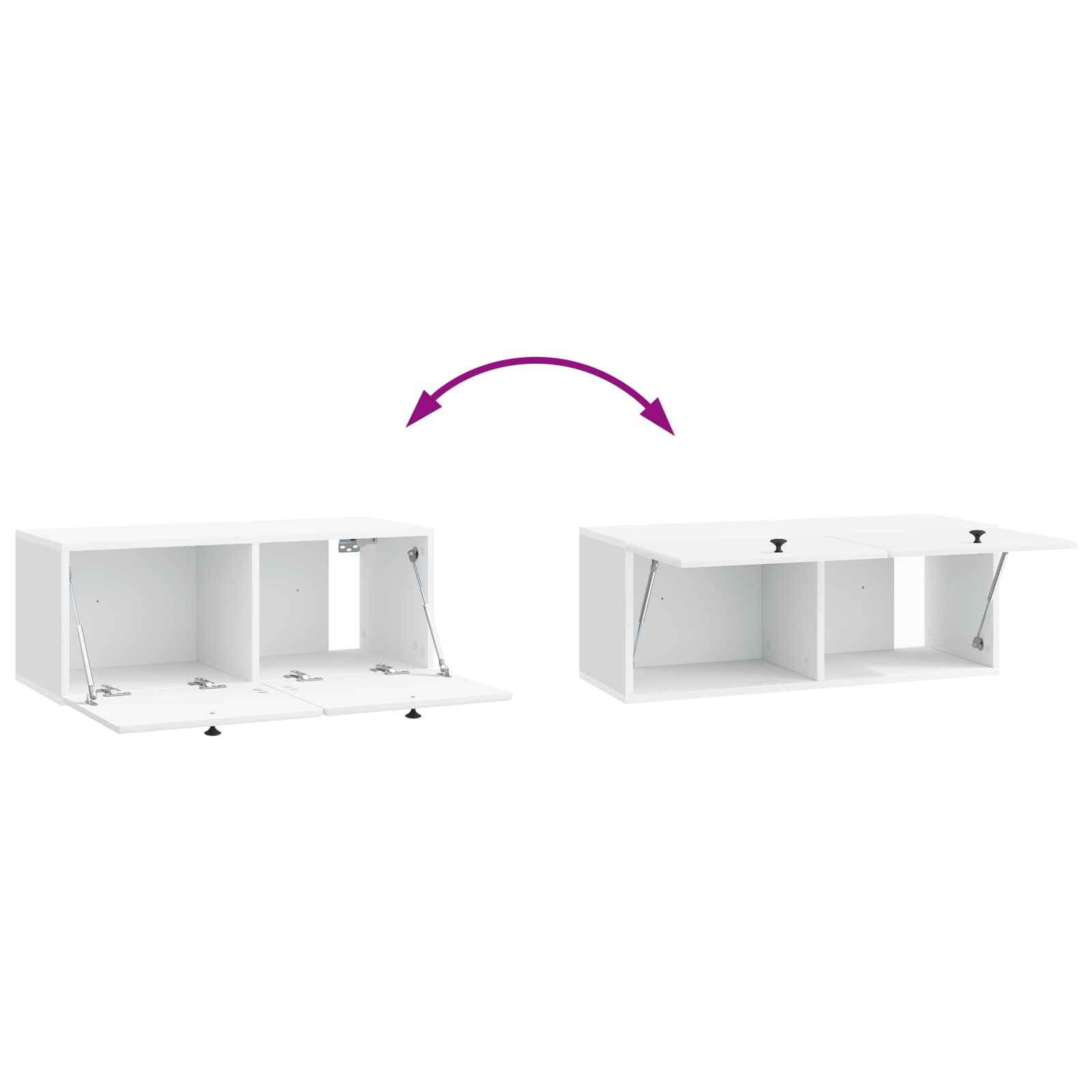 Meuble TV mural 78,5 x 31 x 30 cm Blanc Bois d'ingénierie - XIOS