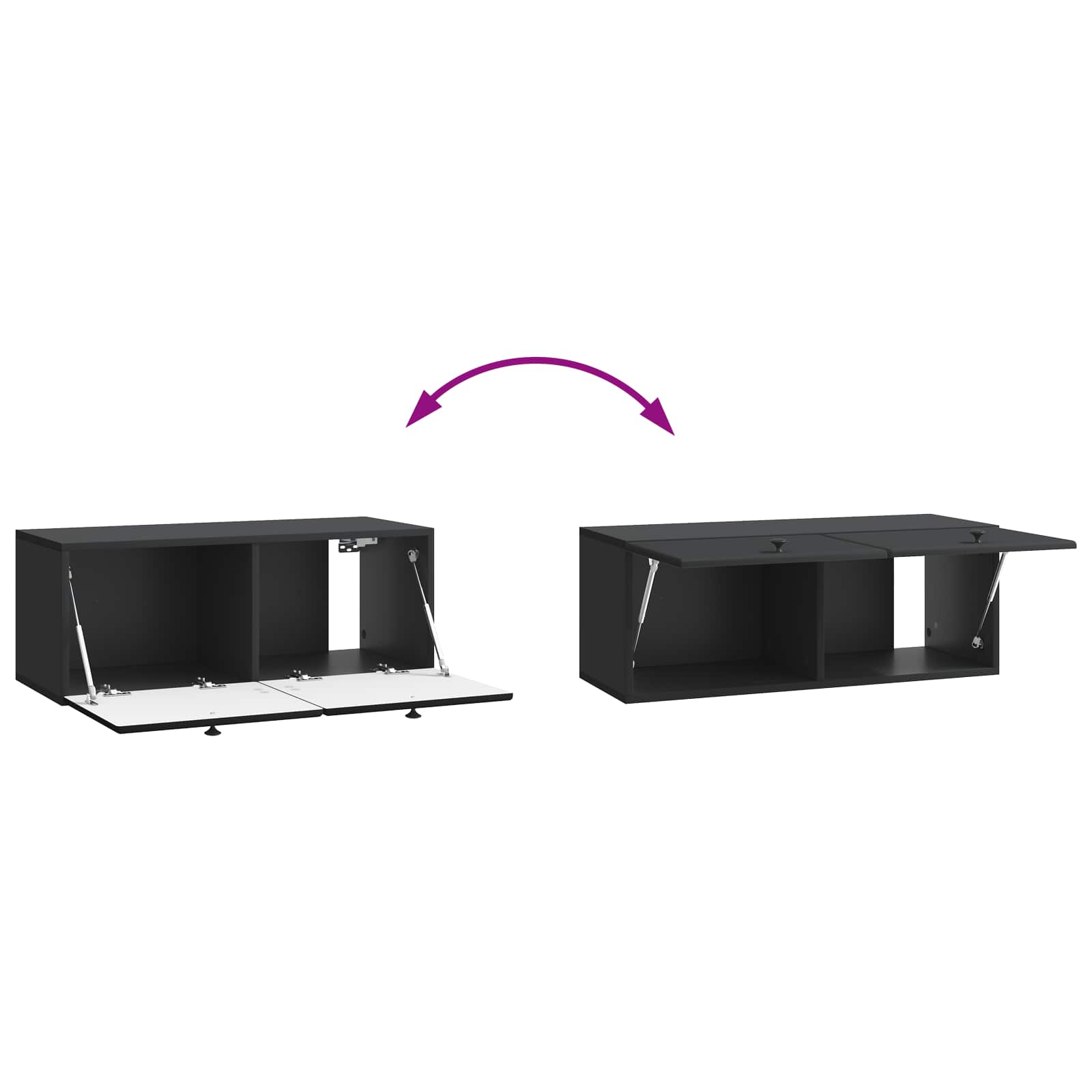 Meuble TV mural 78,5 x 31 x 30 cm Noir Bois d'ingénierie - XIOS
