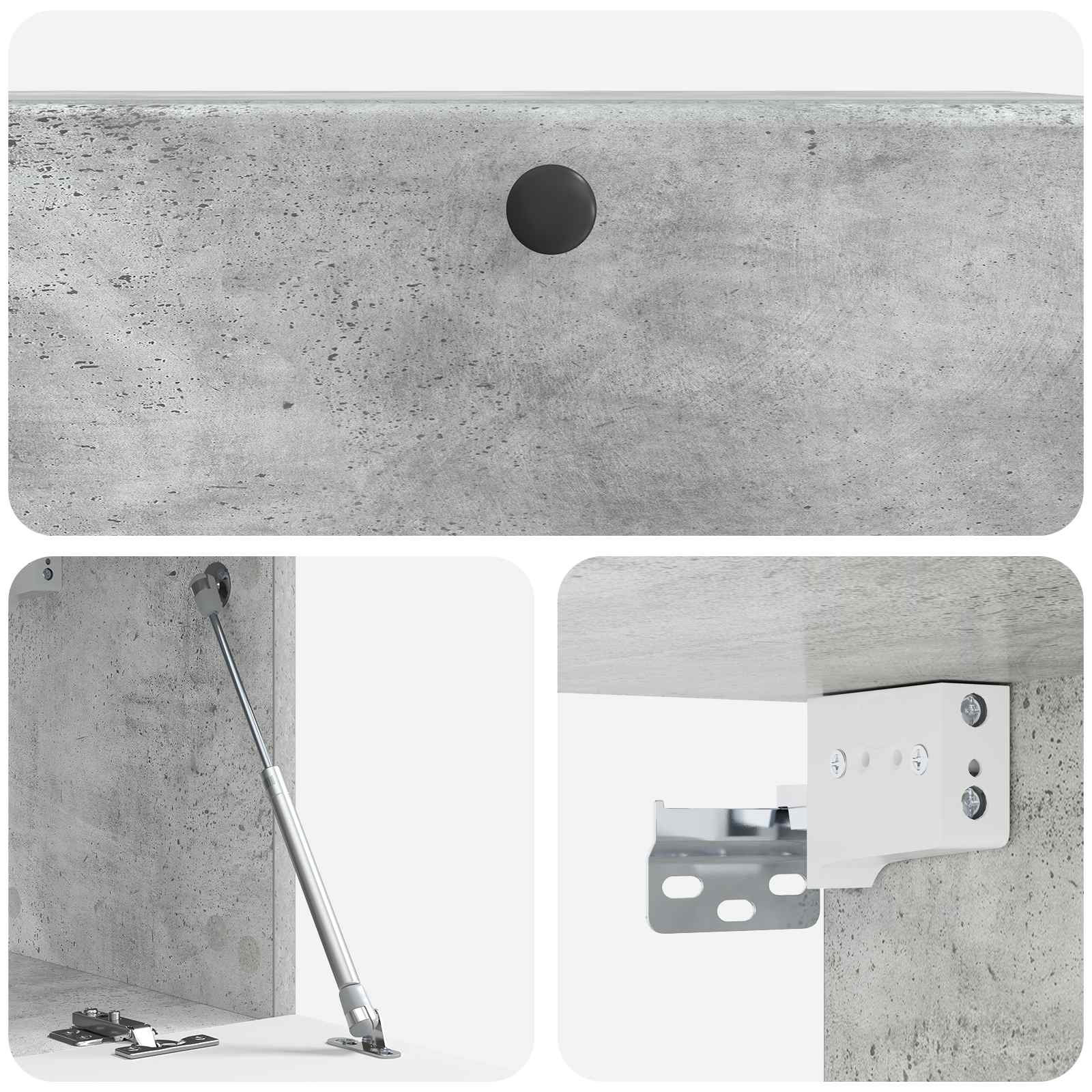 Meuble TV mural 78,5 x 31 x 30 cm Gris béton Bois d'ingénierie - XIOS