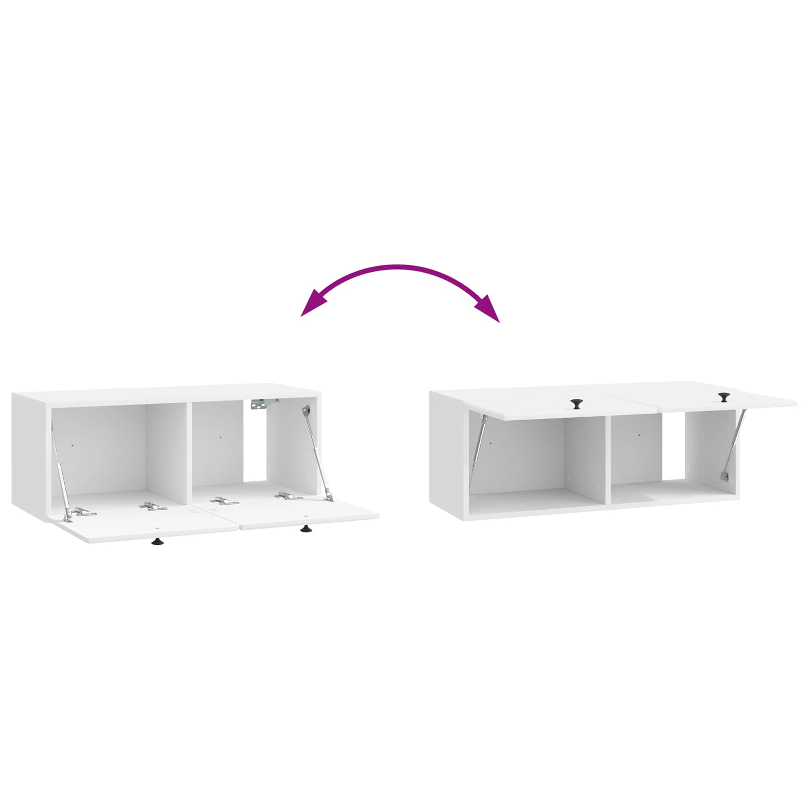 Meuble TV mural Montage mural Blanc brillant 78,5 x 31 x 30 cm - XIOS