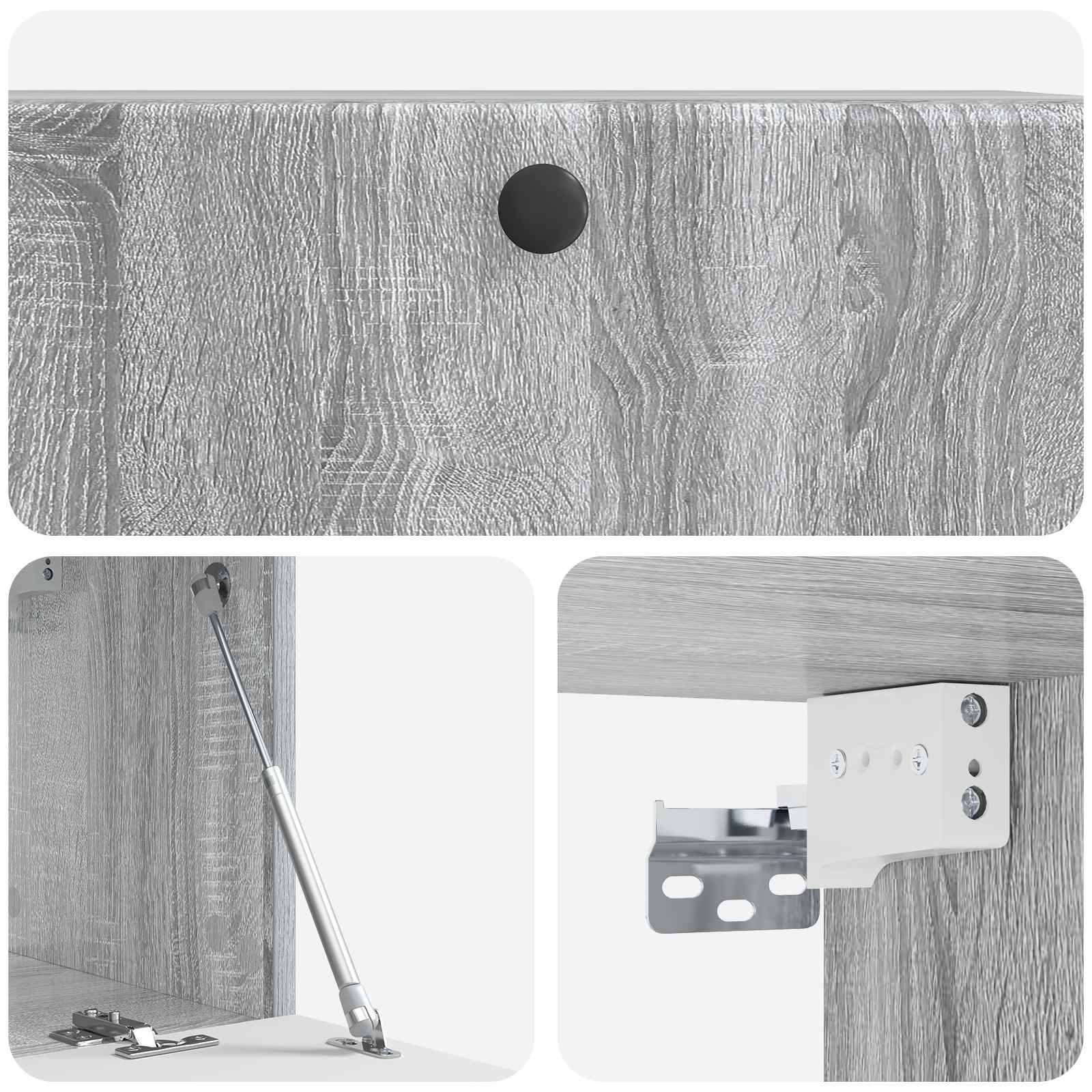 Meuble TV mural 78,5 x 31 x 30 cm Sonoma gris Bois d'ingénierie - XIOS