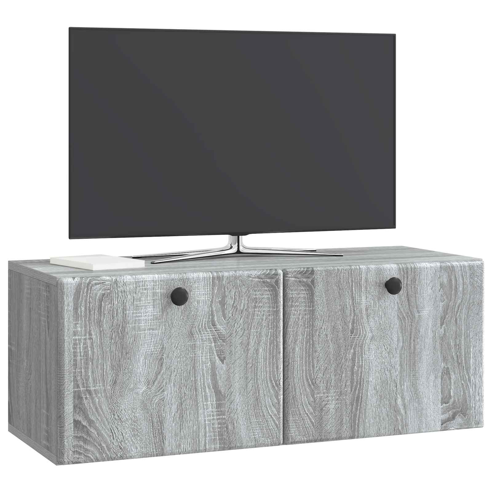 Meuble TV mural 78,5 x 31 x 30 cm Sonoma gris Bois d'ingénierie - XIOS