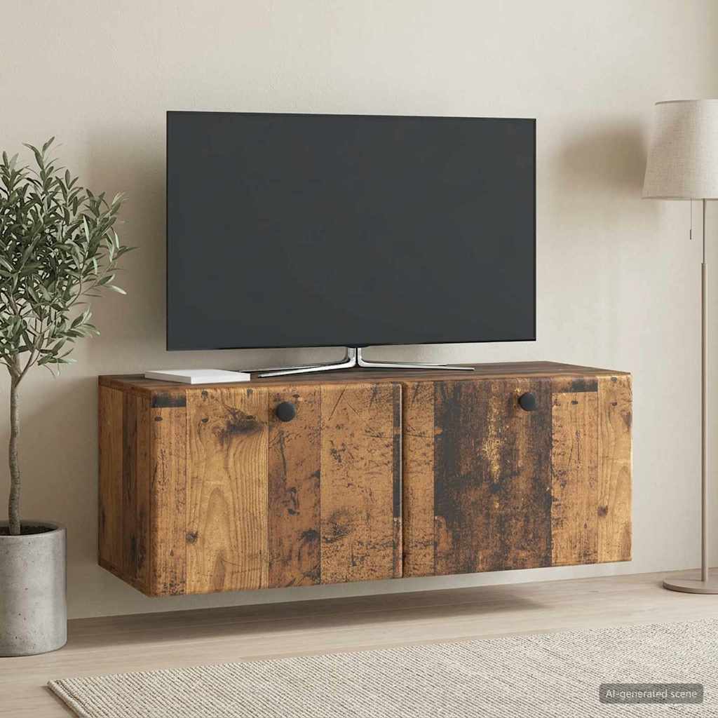 Meuble TV mural 78,5 x 31 x 30 cm Bois ancien Bois d'ingénierie - XIOS