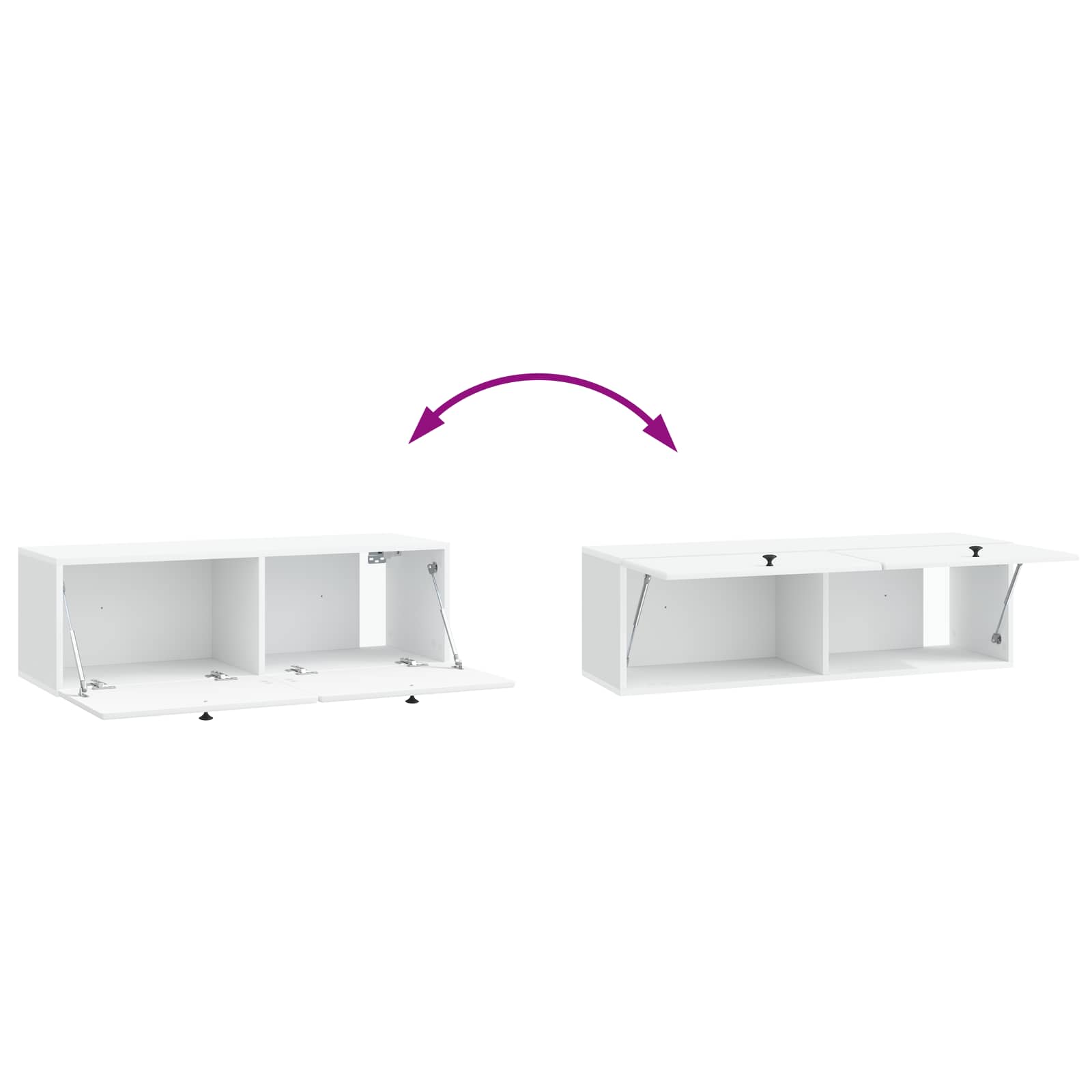 Meuble TV mural 98 x 31 x 30 cm Blanc Bois d'ingénierie - XIOS