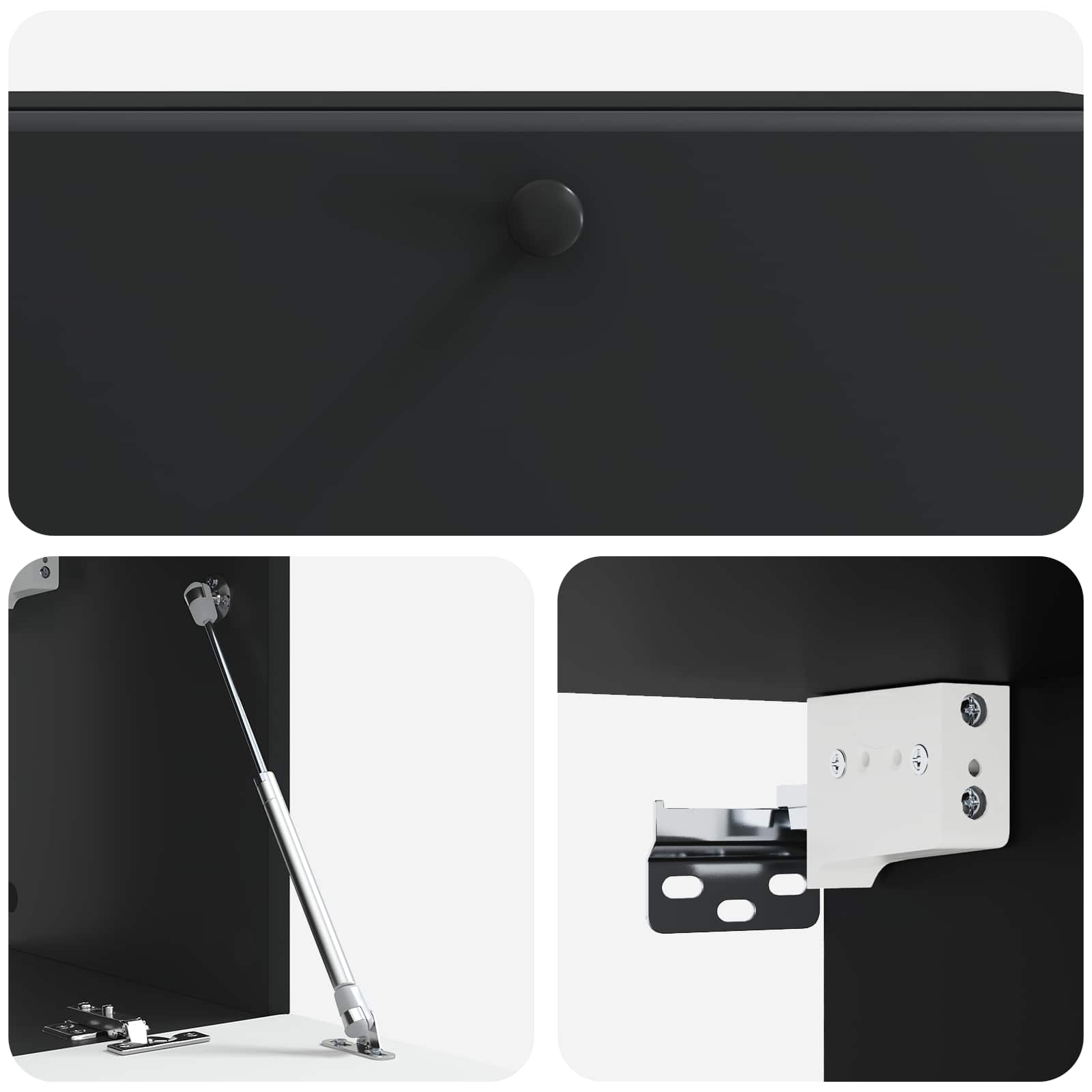 Meuble TV mural Noir 98 x 31 x 30 cm Bois d'ingénierie - XIOS