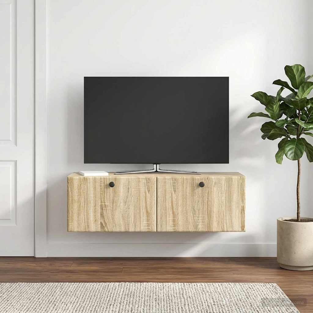 Meuble TV mural 98 x 31 x 30 cm Chêne Sonoma Bois d'ingénierie - XIOS