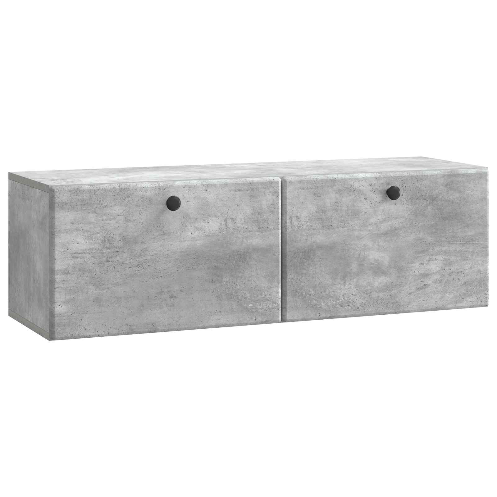 Meuble TV mural 98 x 31 x 30 cm Gris béton Bois d'ingénierie - XIOS