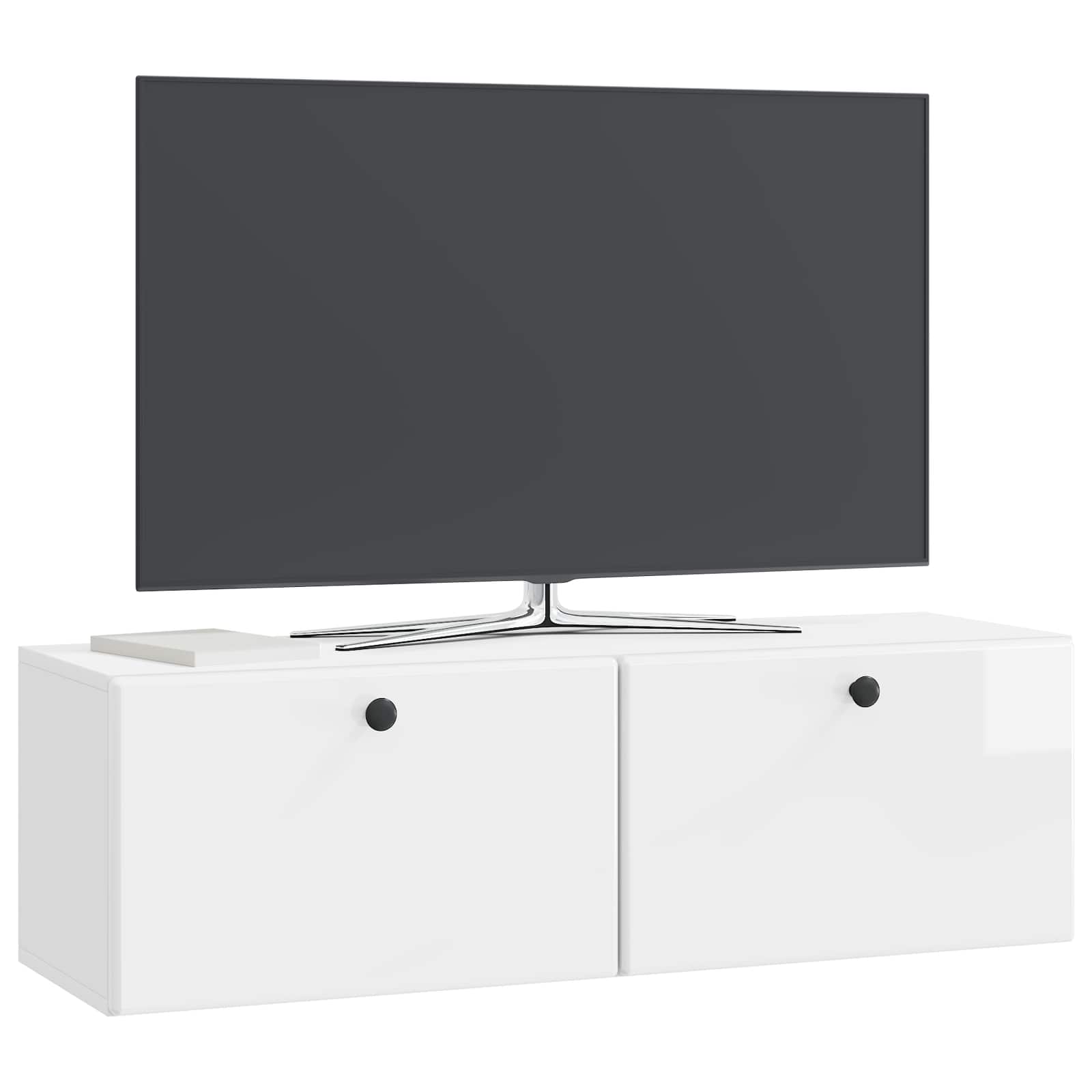 Meuble TV mural Montage mural Blanc brillant 98 x 31 x 30 cm - XIOS