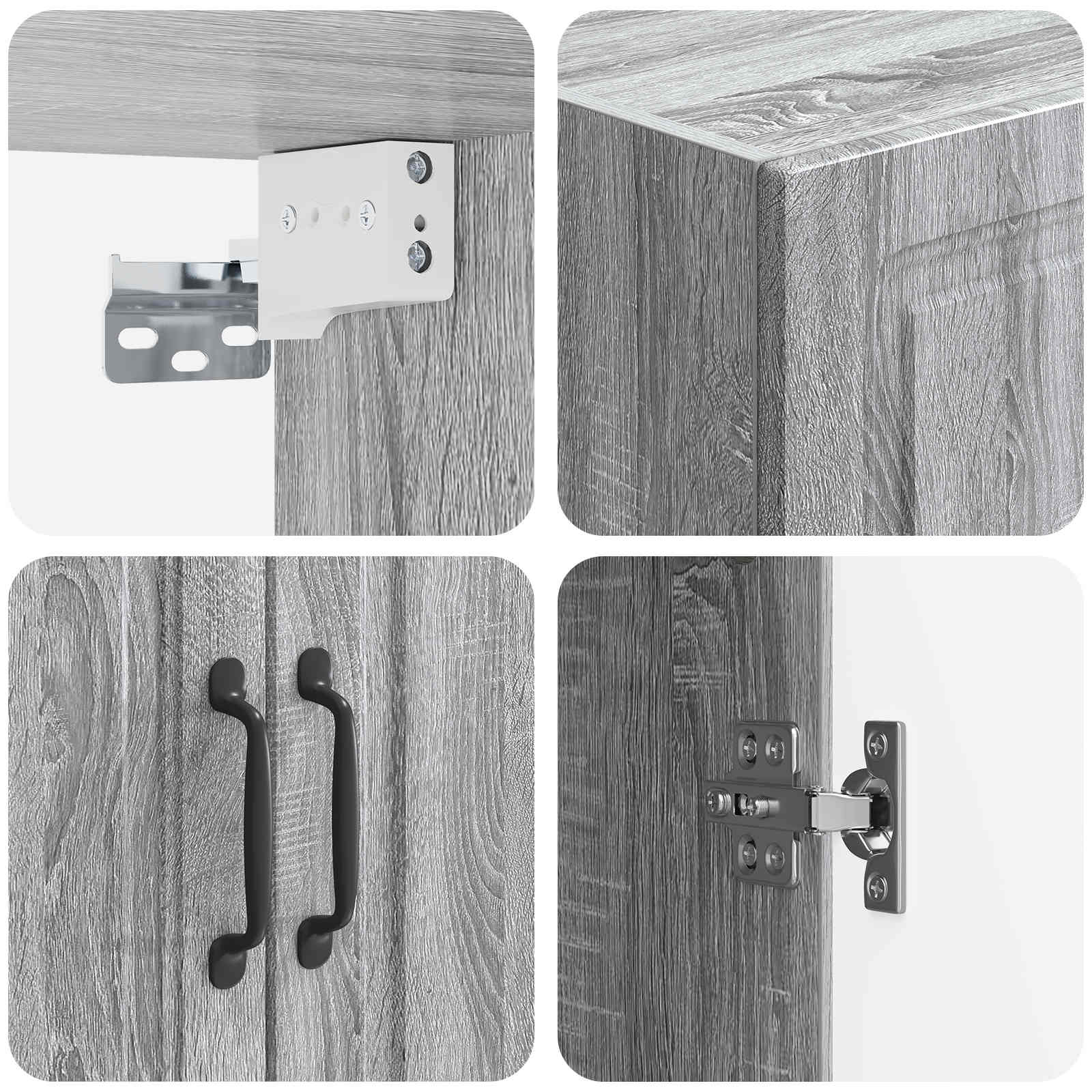 Armoire Murale Sonoma gris 66 x 34,5 x 90 cm Bois d'ingénierie - XIOS