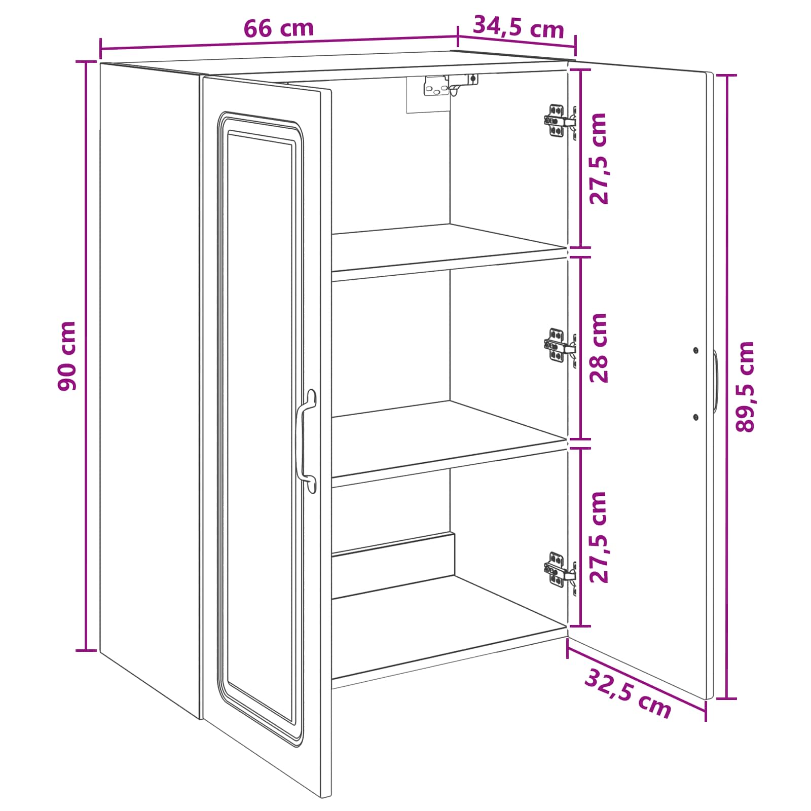 Armoire Murale Sonoma gris 66 x 34,5 x 90 cm Bois d'ingénierie - XIOS