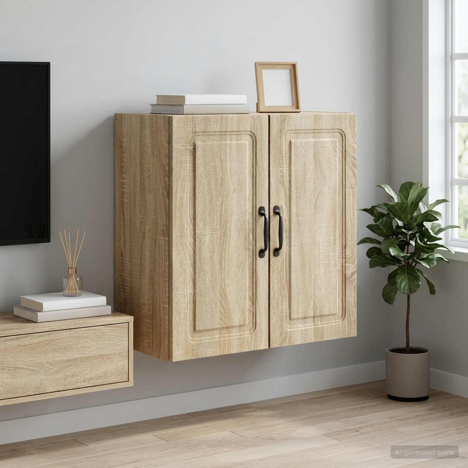 Armoire Murale Chêne Sonoma 59 x 31 x 60 cm Bois d'ingénierie - XIOS