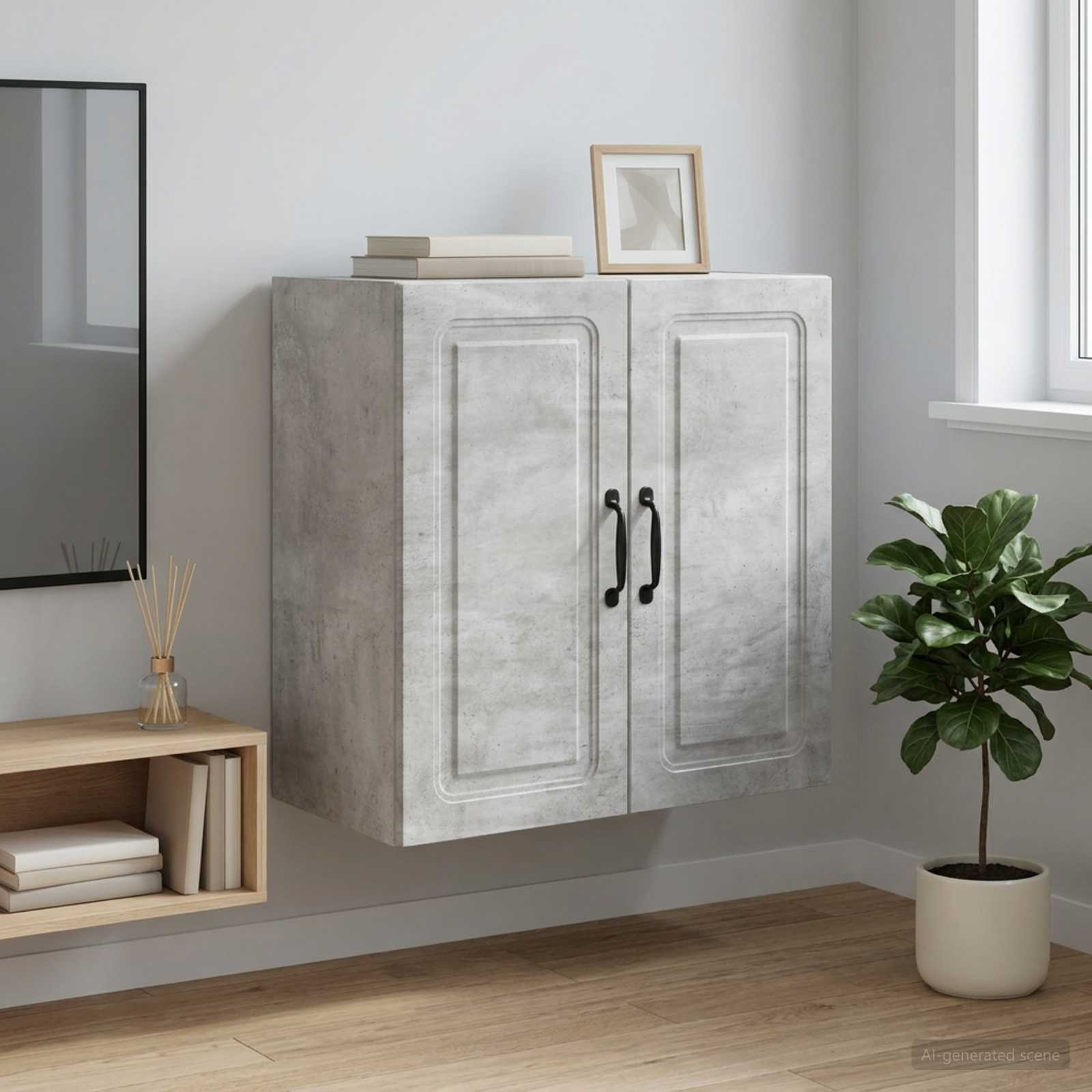 Armoire Murale Gris béton 59 x 31 x 60 cm Bois d'ingénierie - XIOS