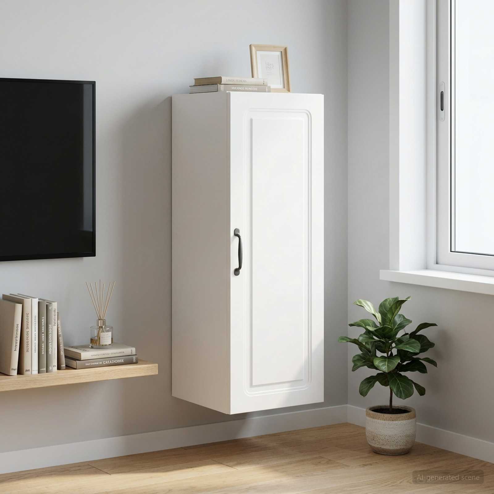 Armoire Murale 33 x 34,5 x 90 cm Bois d'ingénierie Blanc - XIOS