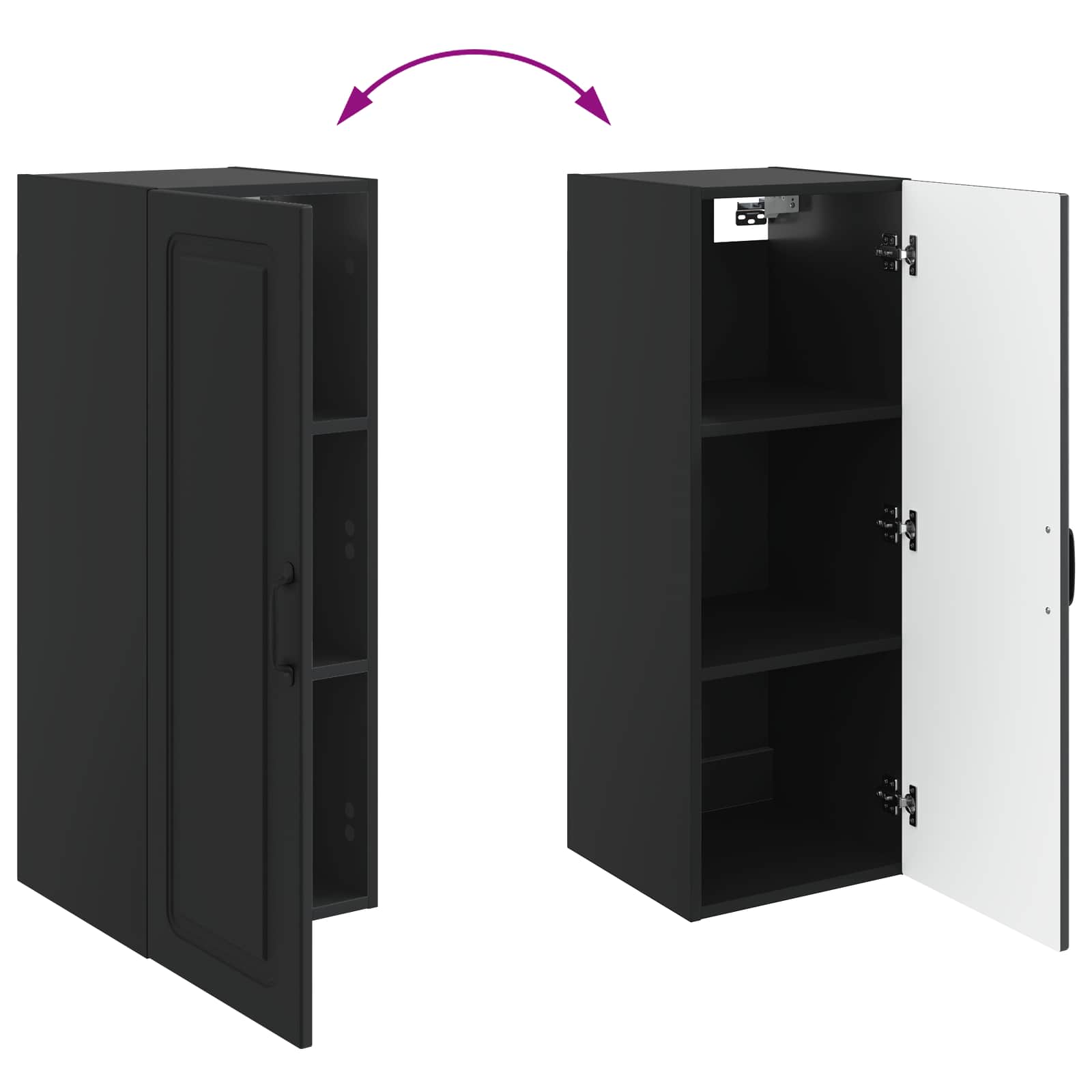 Armoire Murale Noir 33 x 34,5 x 90 cm Bois d'ingénierie - XIOS