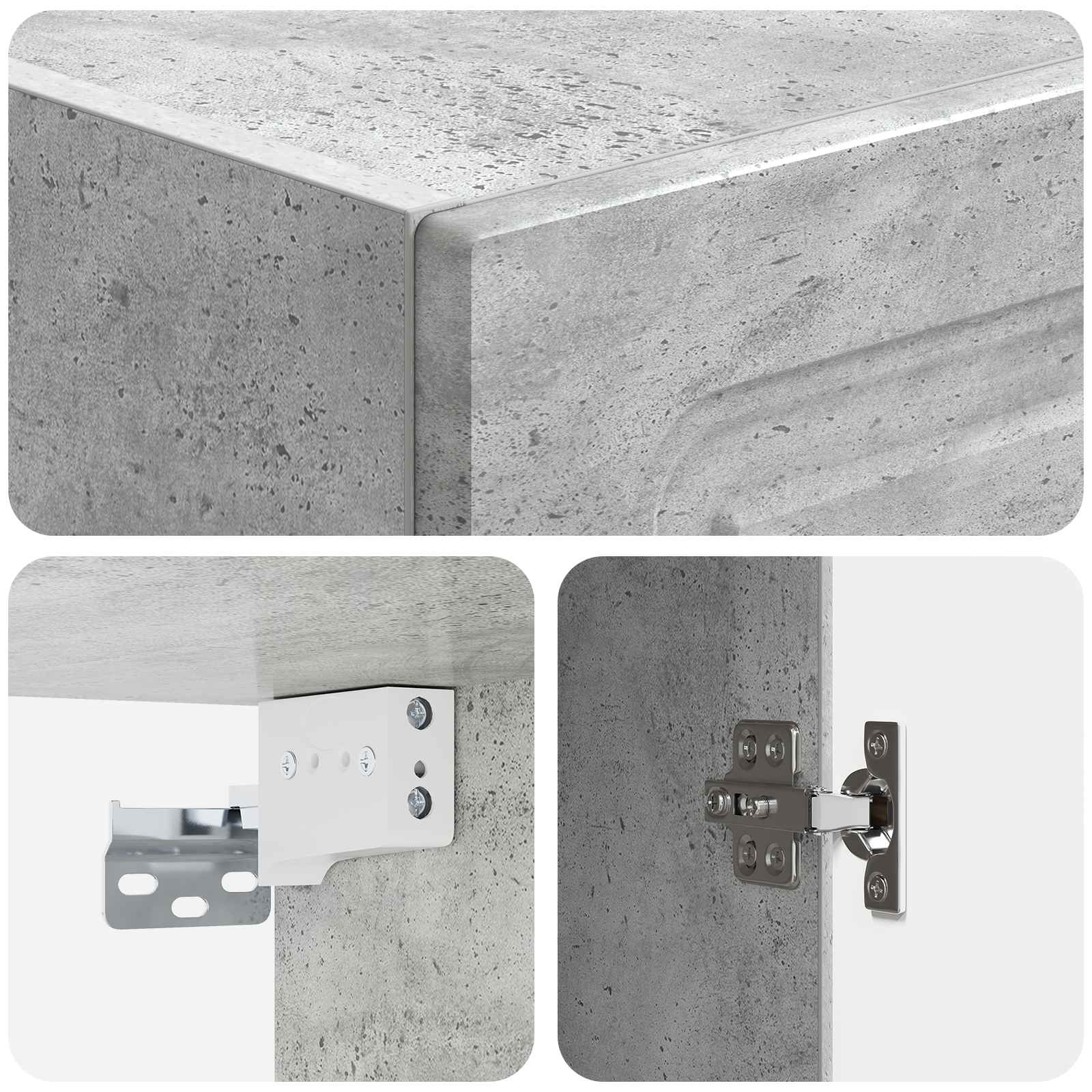 Armoire Murale Gris béton 33 x 34,5 x 90 cm Bois d'ingénierie