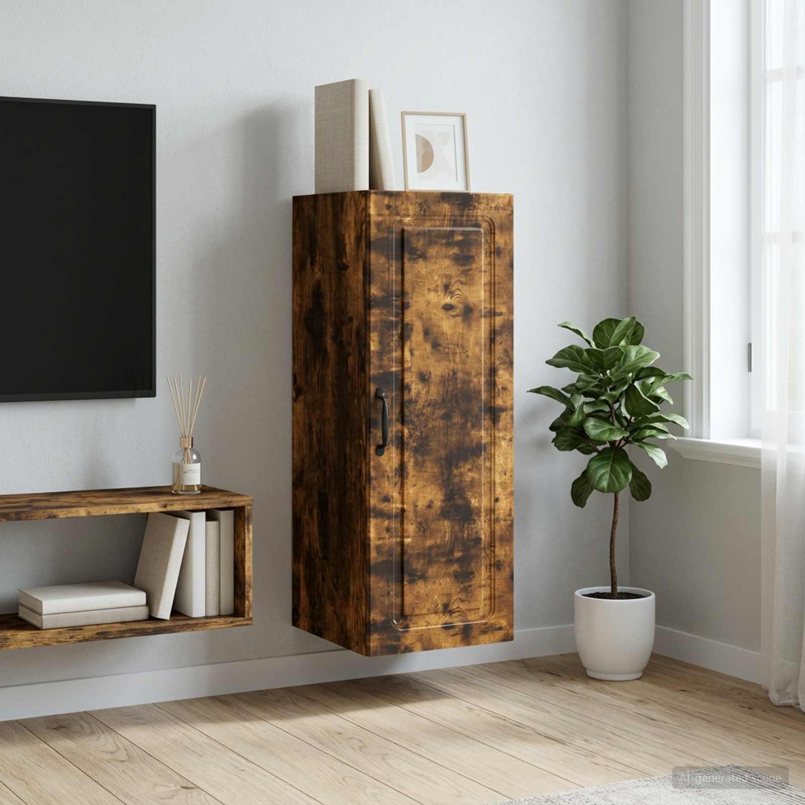 Armoire Murale Chêne fumé 33 x 34,5 x 90 cm Bois d'ingénierie - XIOS