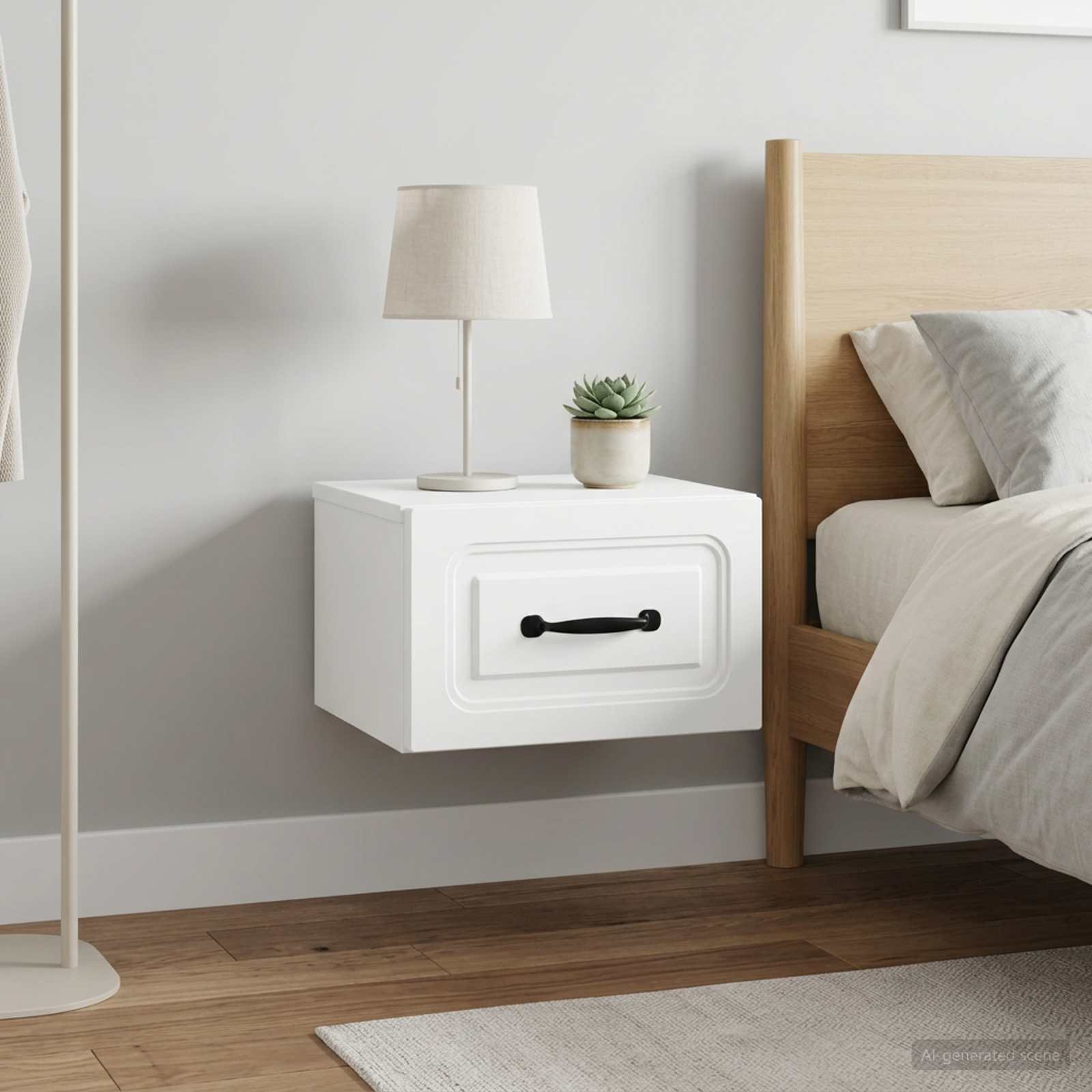 Cabinet de chevet mural 2 pcs Blanc 34,5 x 33 x 20 cm