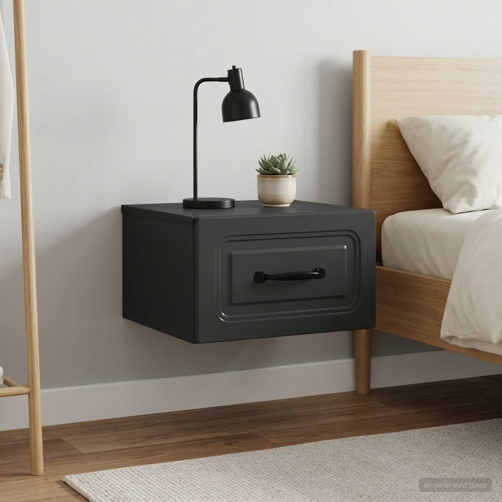 Cabinet de chevet mural 2 pcs Noir 34,5 x 33 x 20 cm - XIOS