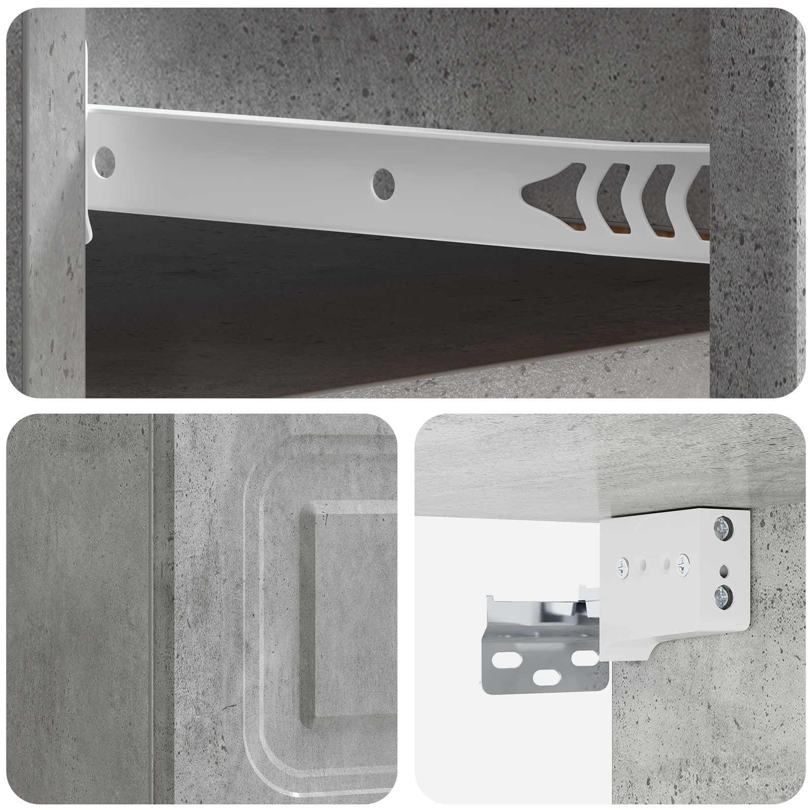 Cabinet de chevet mural 2 pcs Gris béton 34,5 x 33 x 20 cm - XIOS