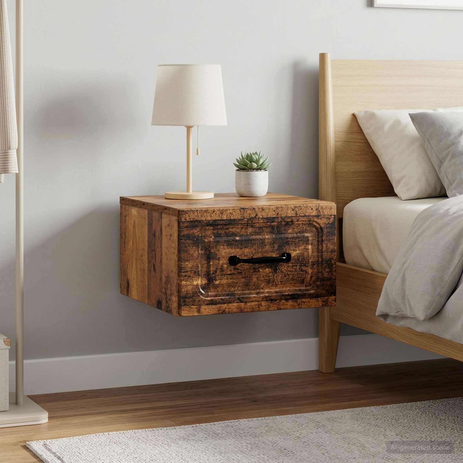 Cabinet de chevet mural 2 pc Bois ancien 34,5 x 33 x 20 cm - XIOS