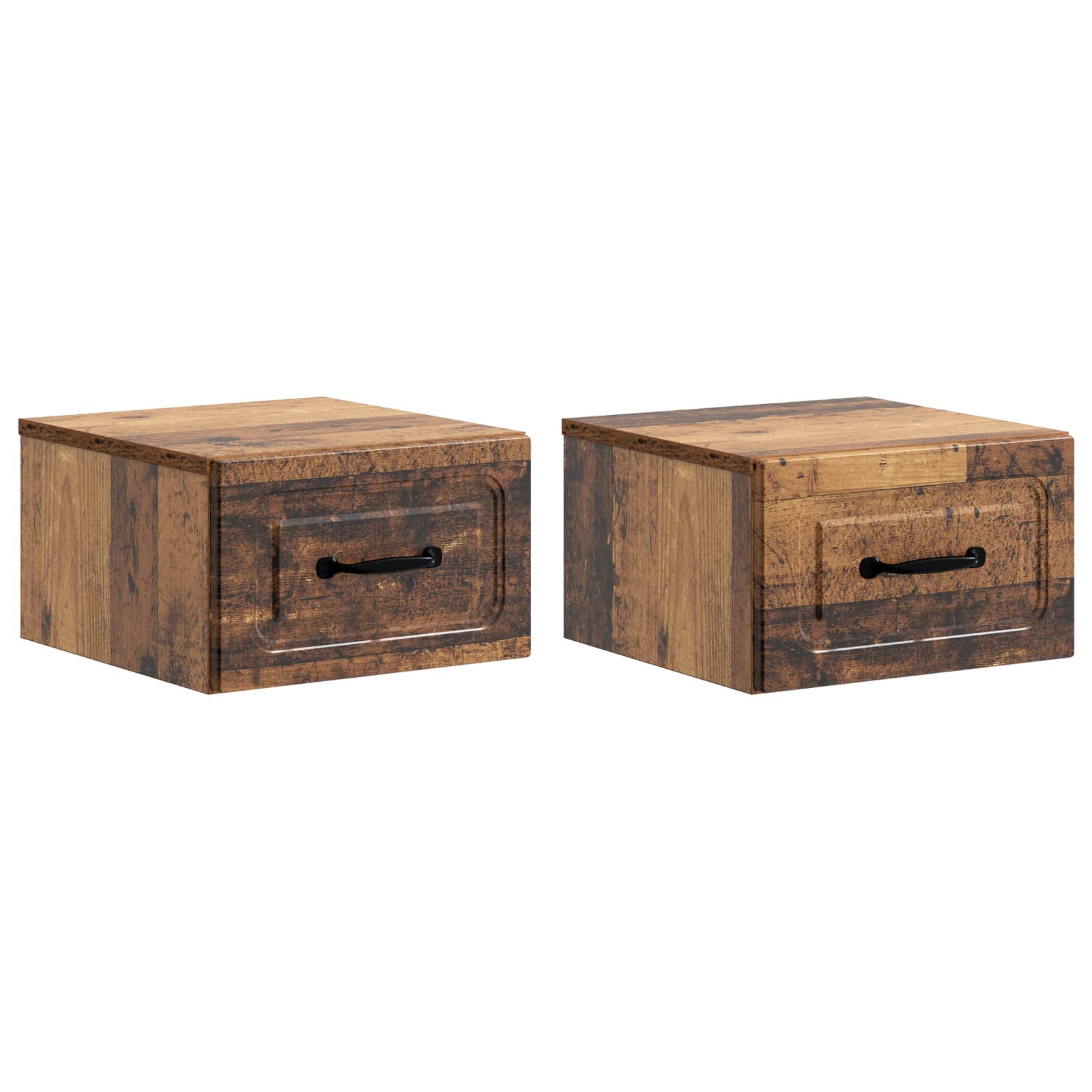 Cabinet de chevet mural 2 pc Bois ancien 34,5 x 33 x 20 cm - XIOS