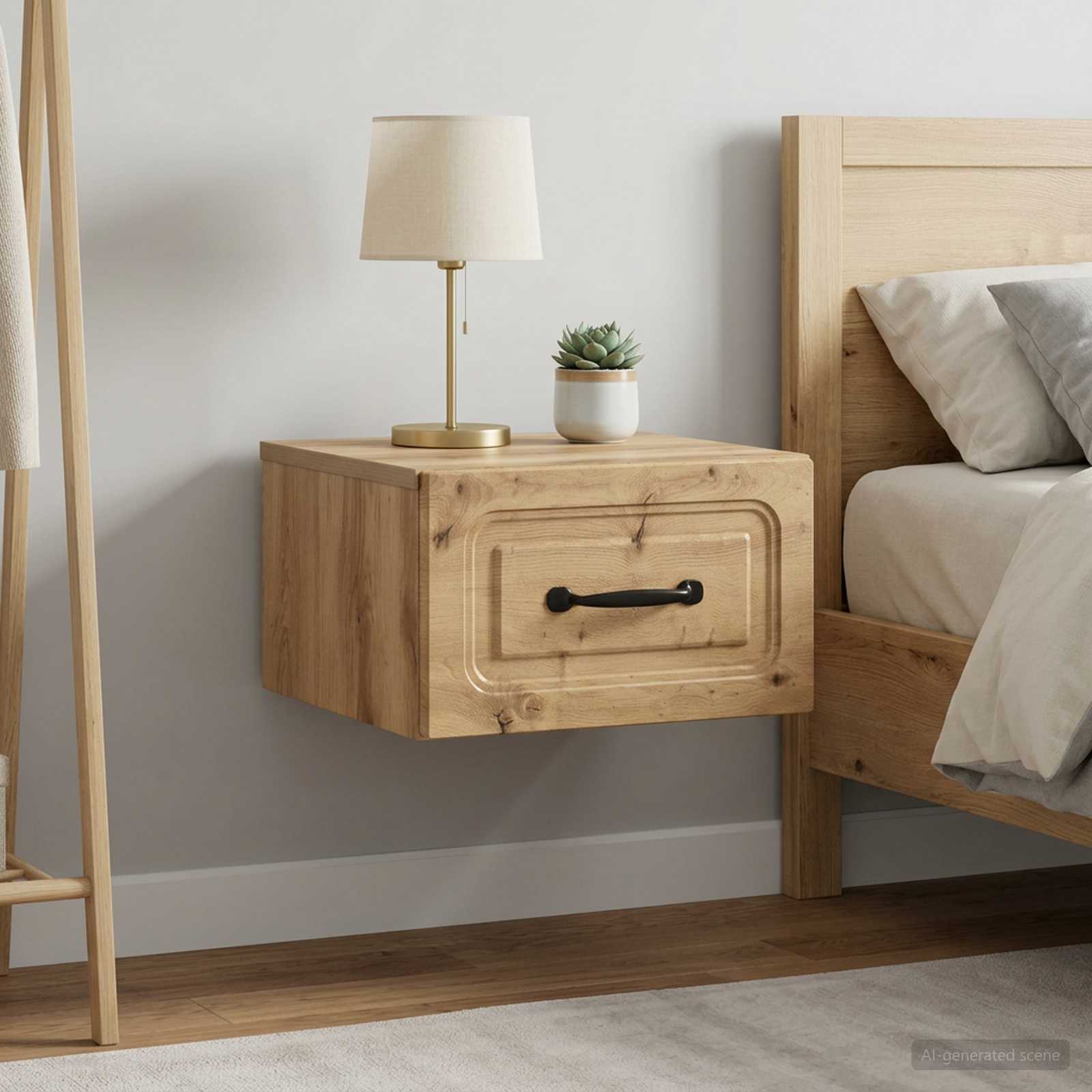 Cabinet de chevet mural 2 pc Chêne artisanal 34,5 x 33 x 20 cm - XIOS