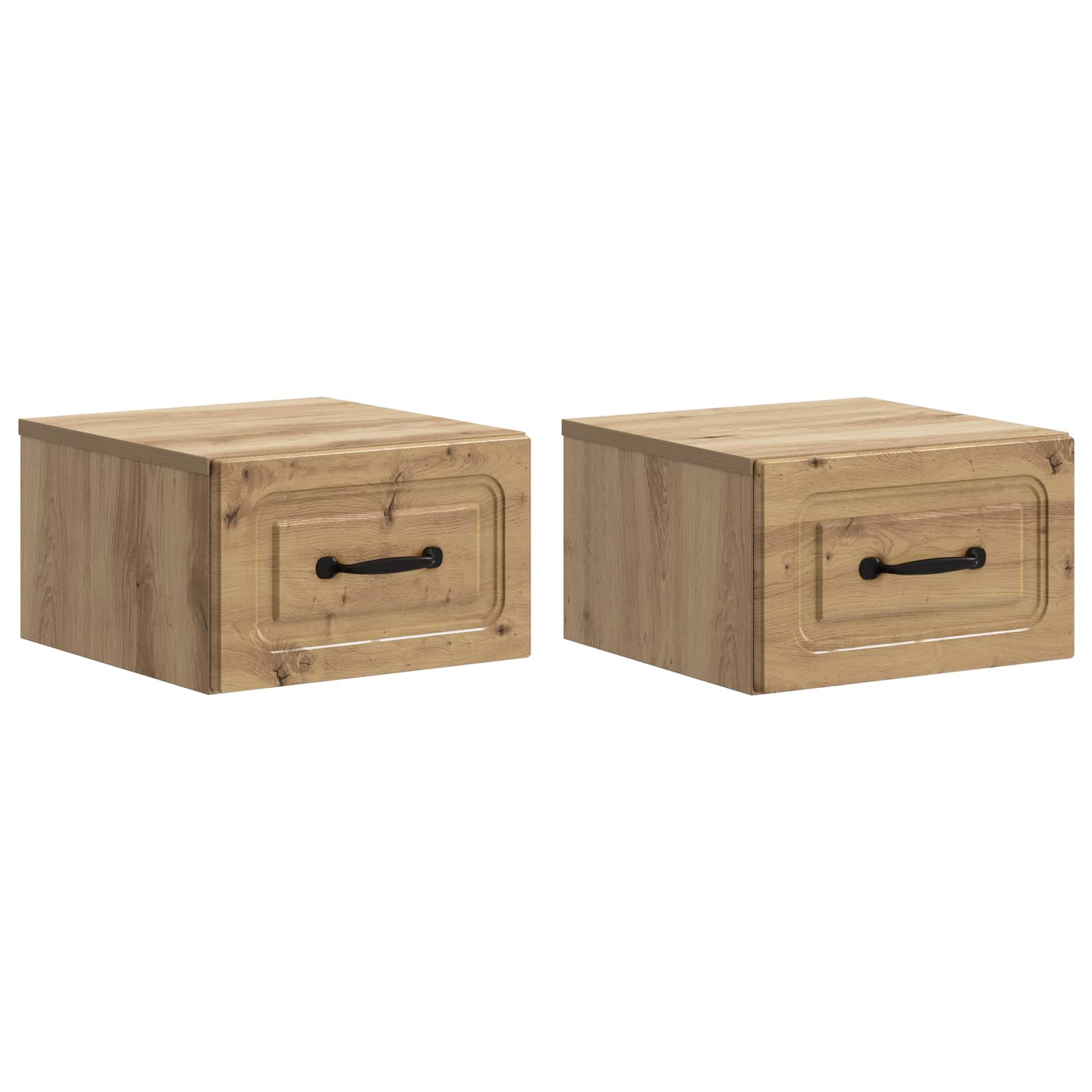 Cabinet de chevet mural 2 pc Chêne artisanal 34,5 x 33 x 20 cm - XIOS