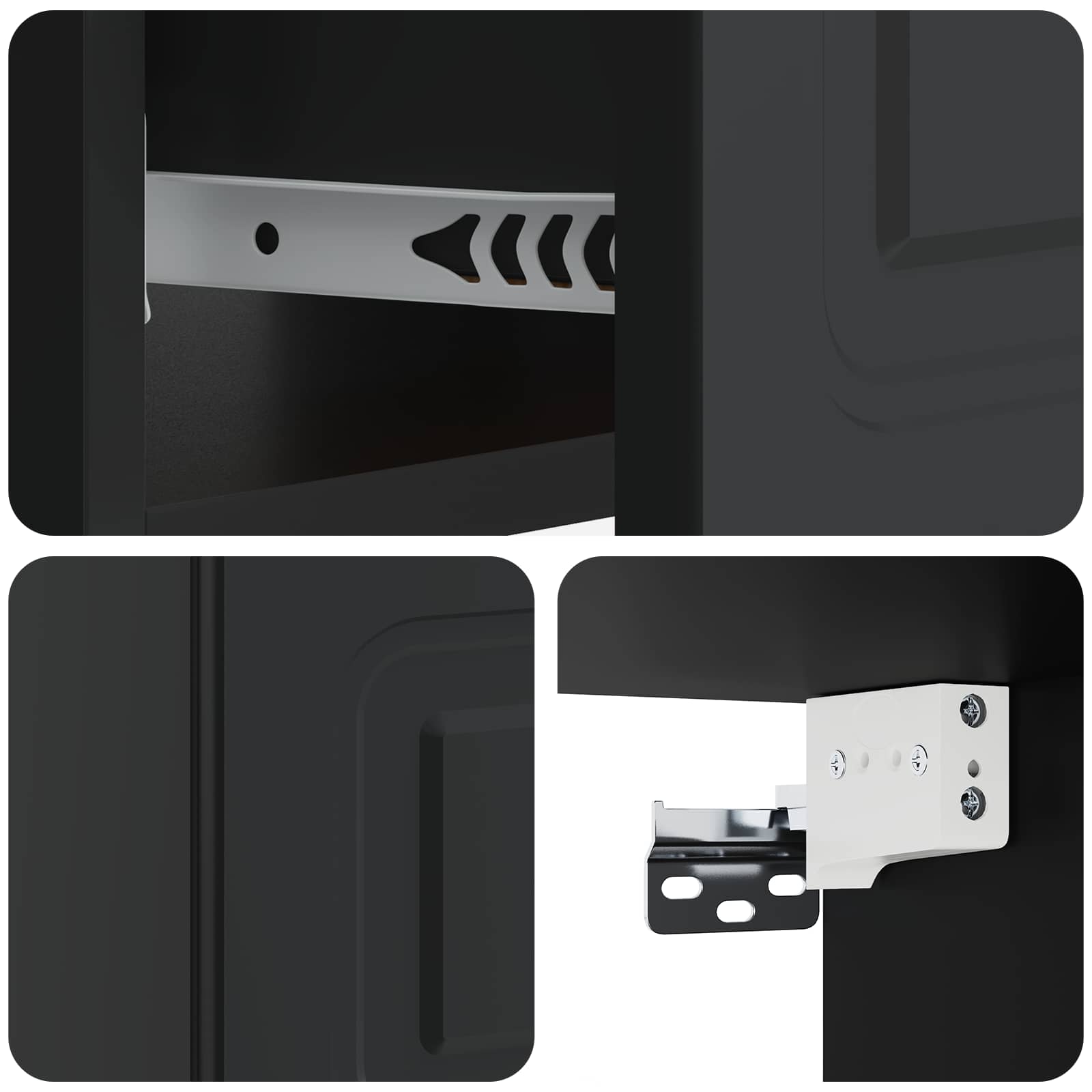 Cabinet de chevet mural 2 pcs Noir 49 x 34,5 x 20 cm - XIOS