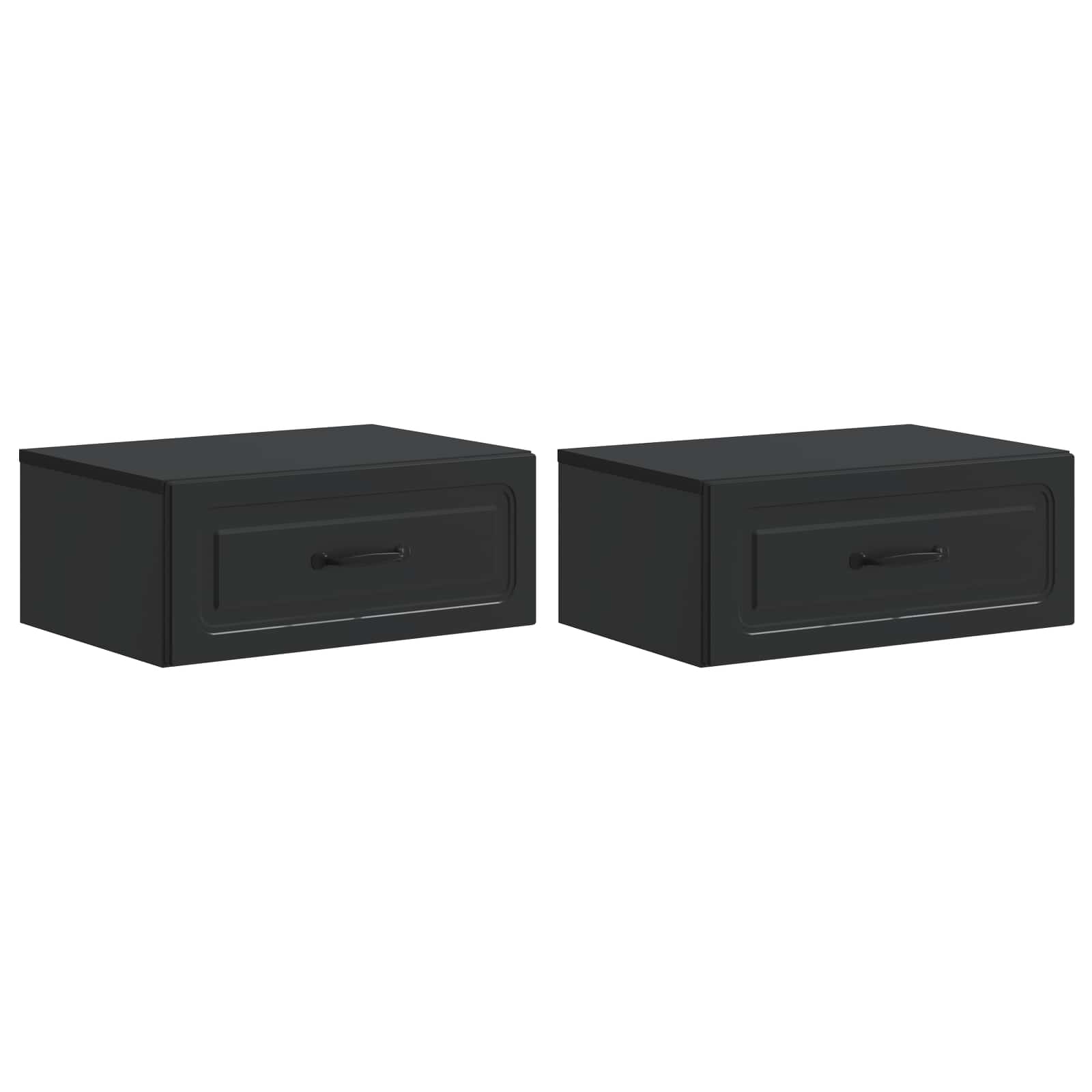 Cabinet de chevet mural 2 pcs Noir 49 x 34,5 x 20 cm - XIOS